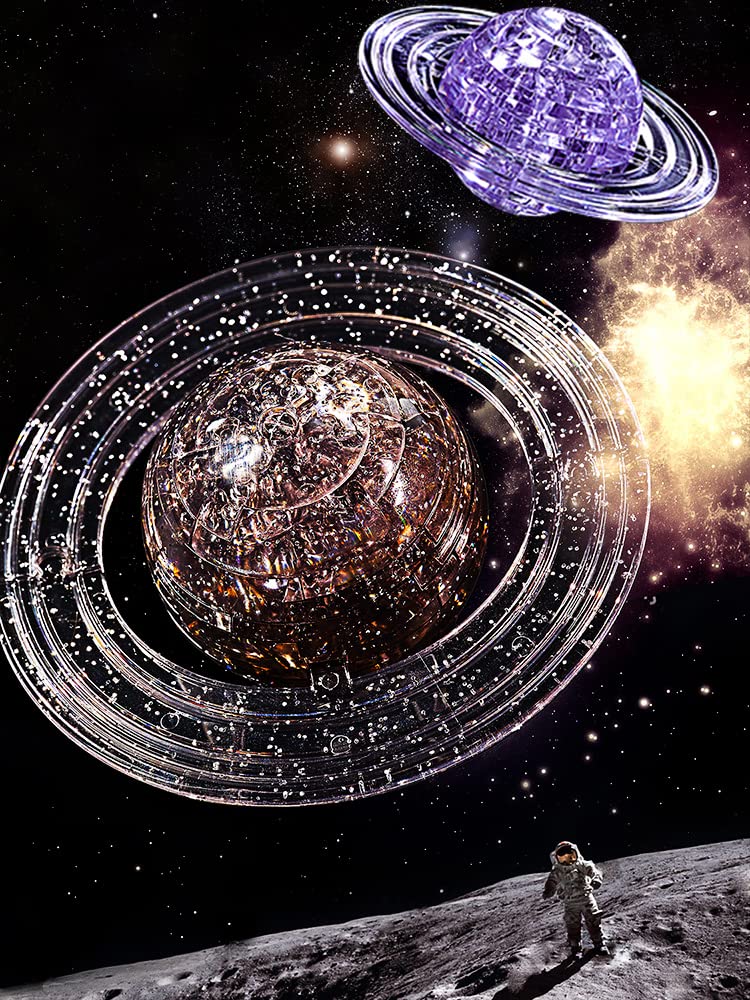 Foto 5 | Puzle de Cristal 3d Saturno con Base Iluminada 40 Piezas- Venta Internacional