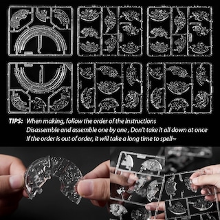 Foto 6 | Puzle de Cristal 3d Saturno con Base Iluminada 40 Piezas- Venta Internacional