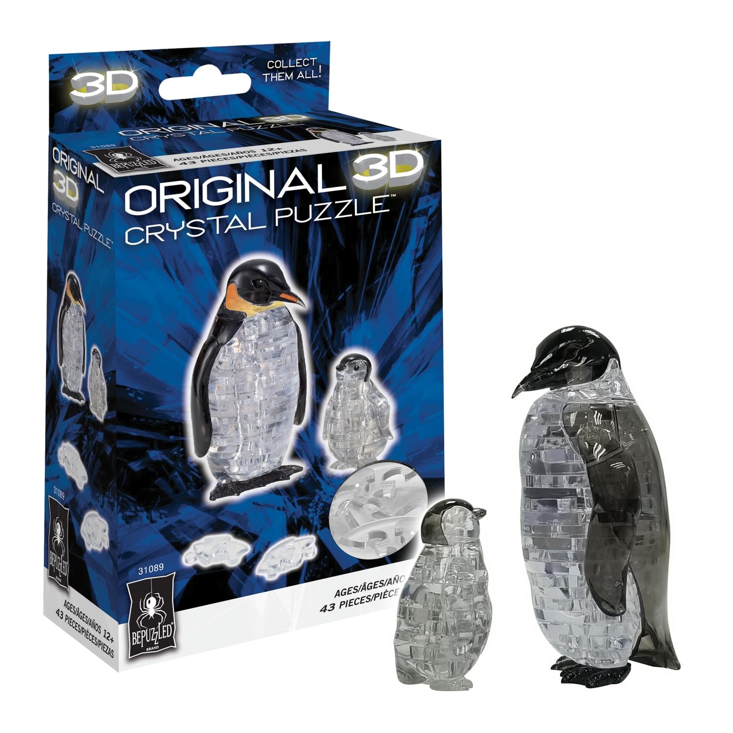 Rompecabezas de Cristal 3D Penguin and Baby de BePuzzled | Difícil y Hermoso