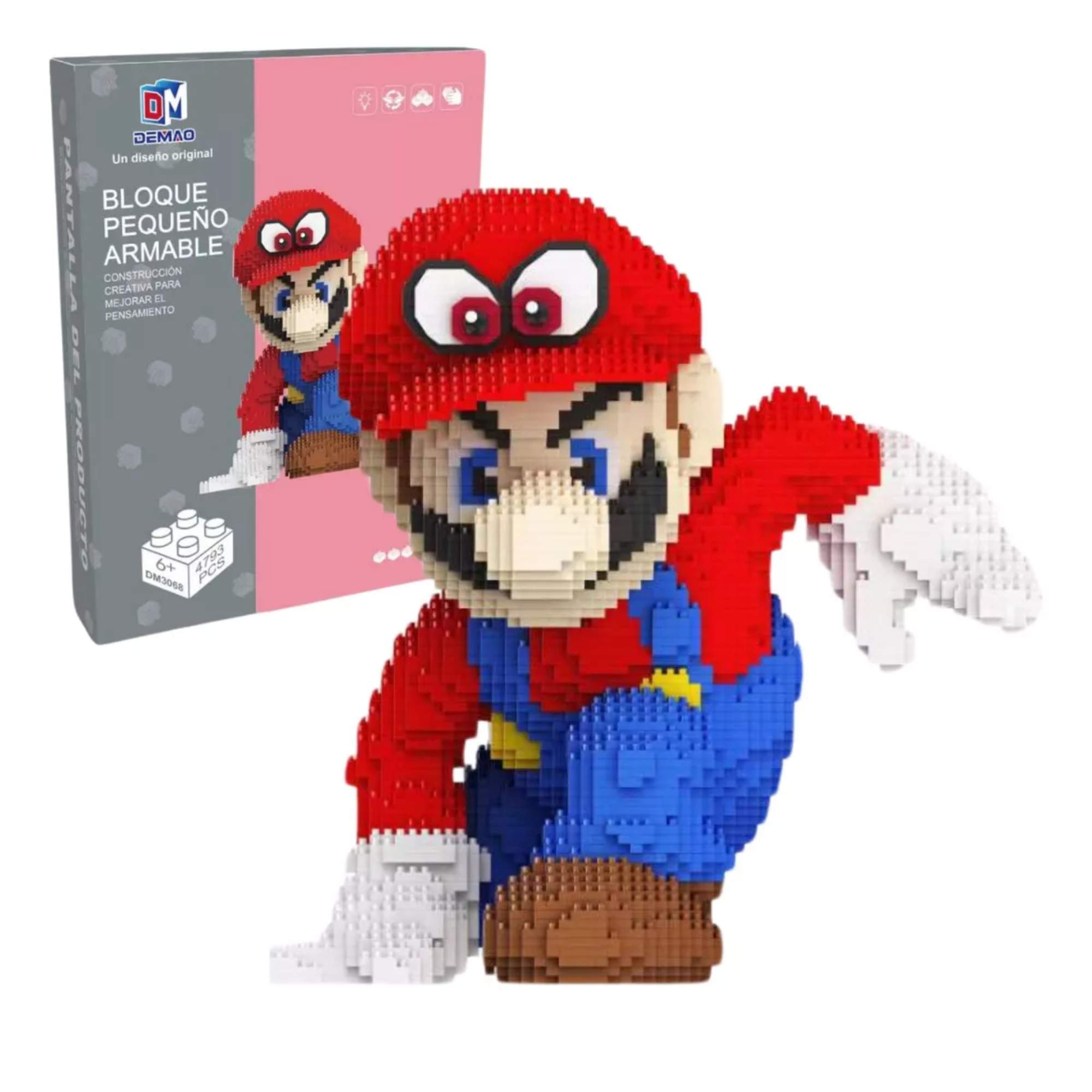 Foto 6 pulgar | Super Mario Odyssey Gorra Cappy Bloques Armables 3d 18cm