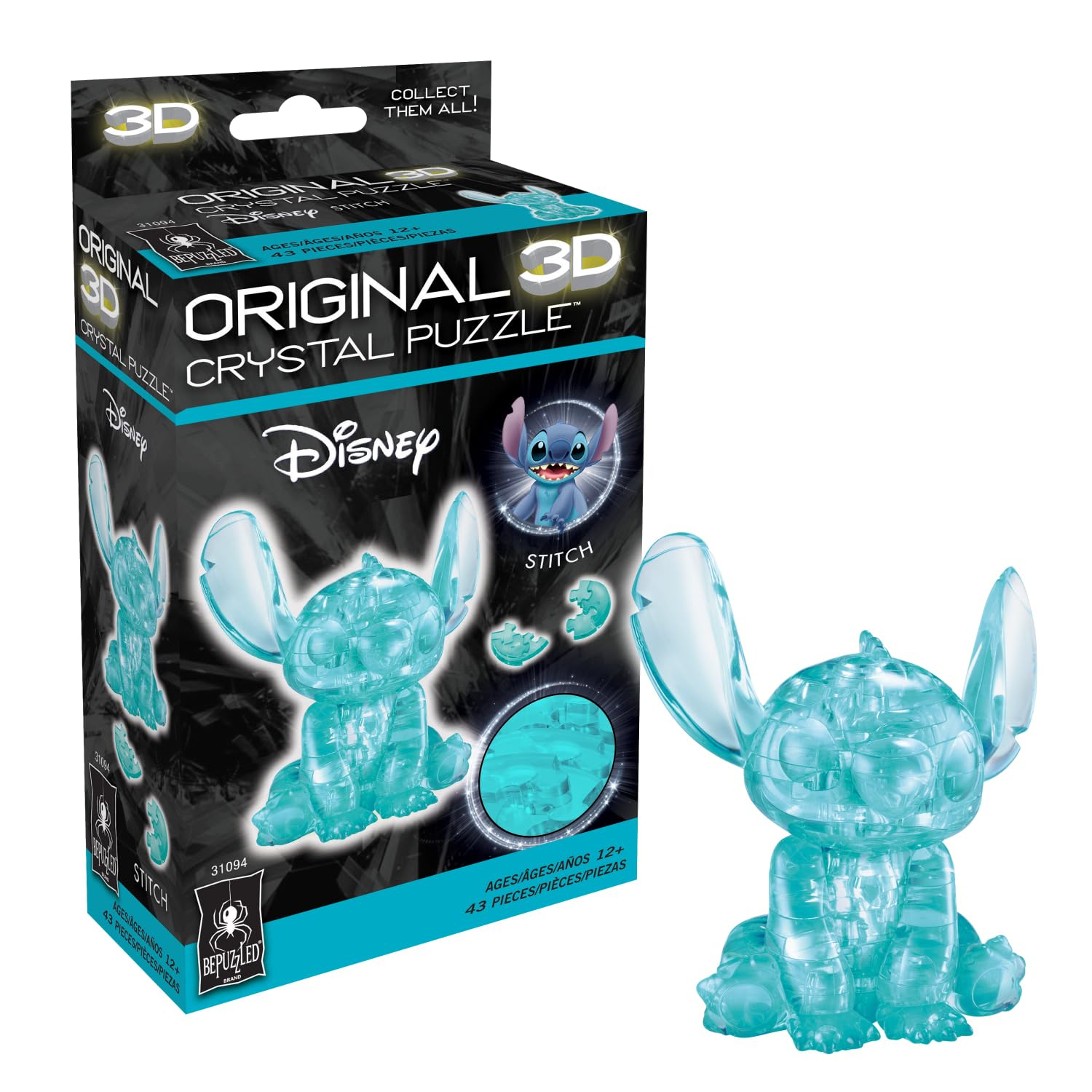 Foto 2 pulgar | Puzzle De Cristal 3d Bepuzzled Disney Stitch, Original De Más De 12 Años - Venta Internacional.