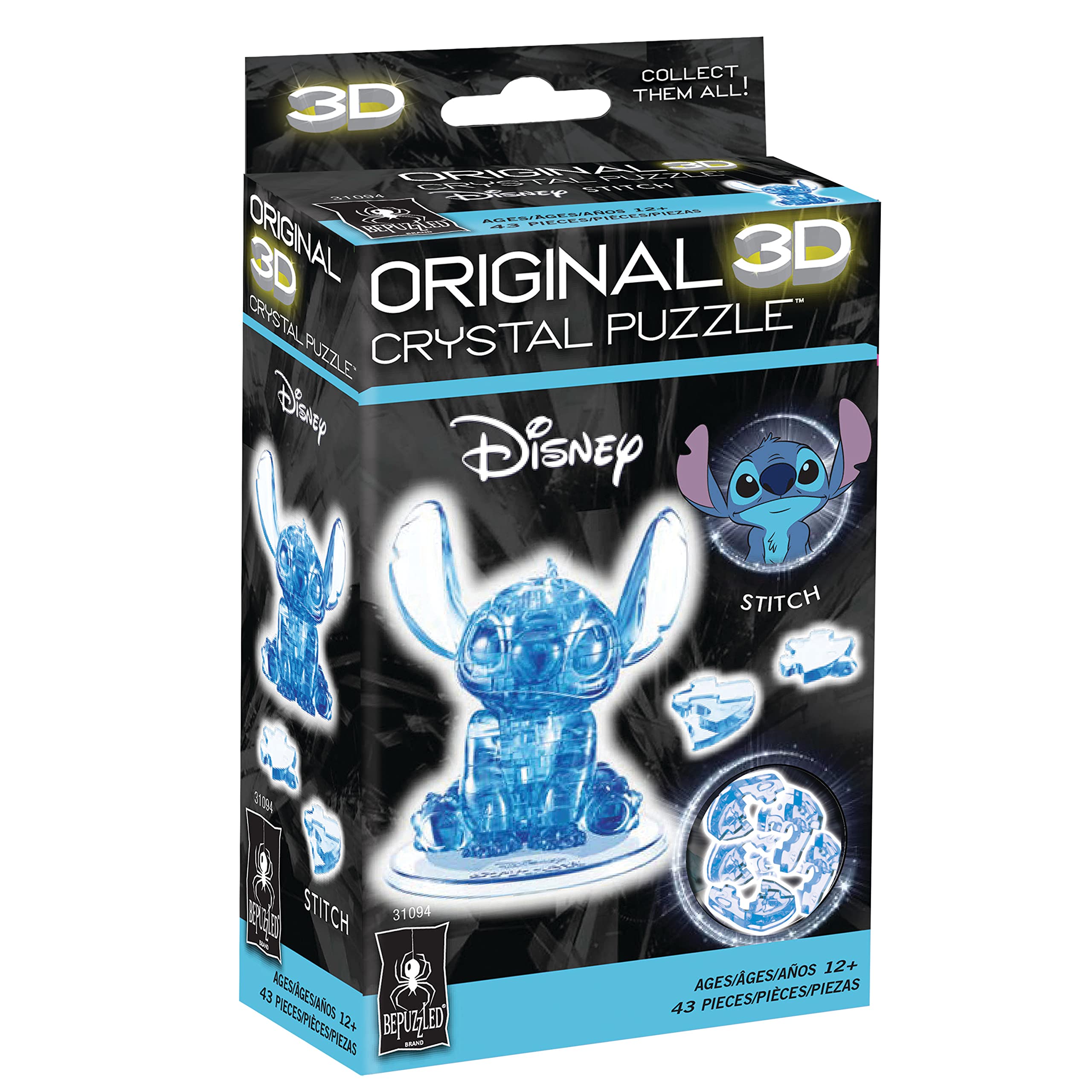 Foto 7 pulgar | Puzzle De Cristal 3d Bepuzzled Disney Stitch, Original De Más De 12 Años - Venta Internacional.