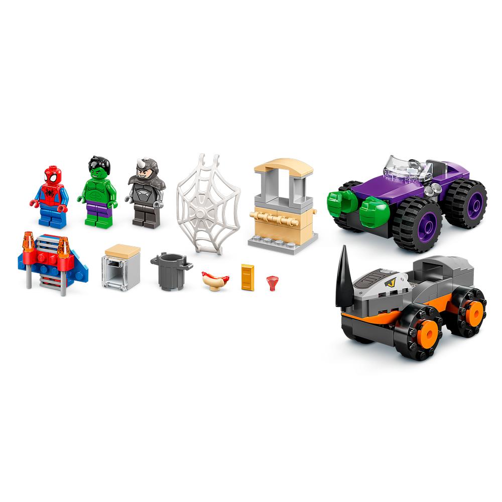 Foto 4 pulgar | Lego Marvel Spidey Y Su Super Equipo Camiones De Combate De Hulk Y Rino 10782