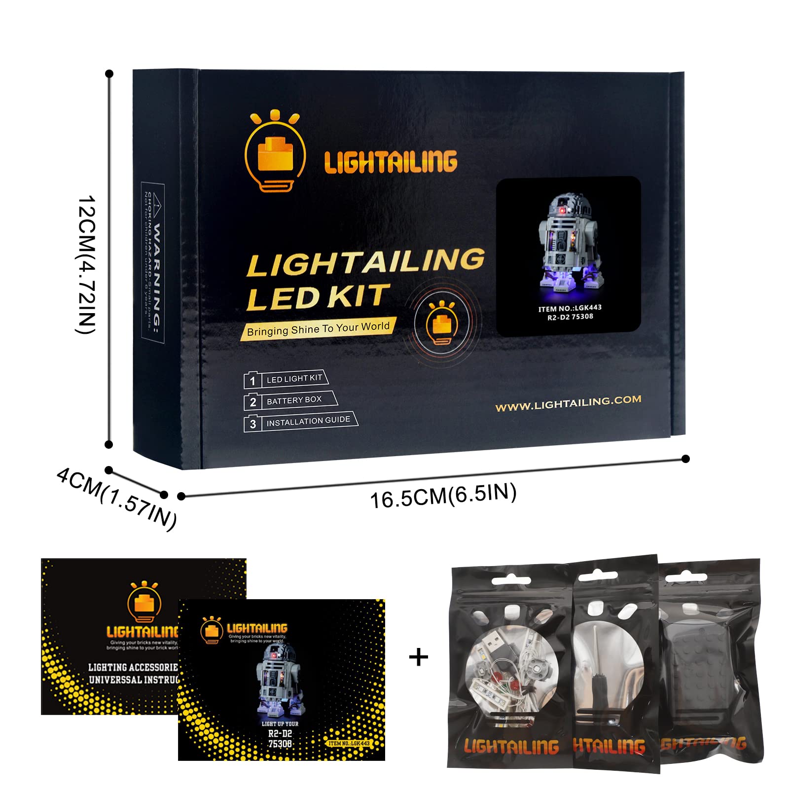 Foto 7 pulgar | Set De Luces Lightailing Para R2-d2 75308 Collectible Building T - Venta Internacional.