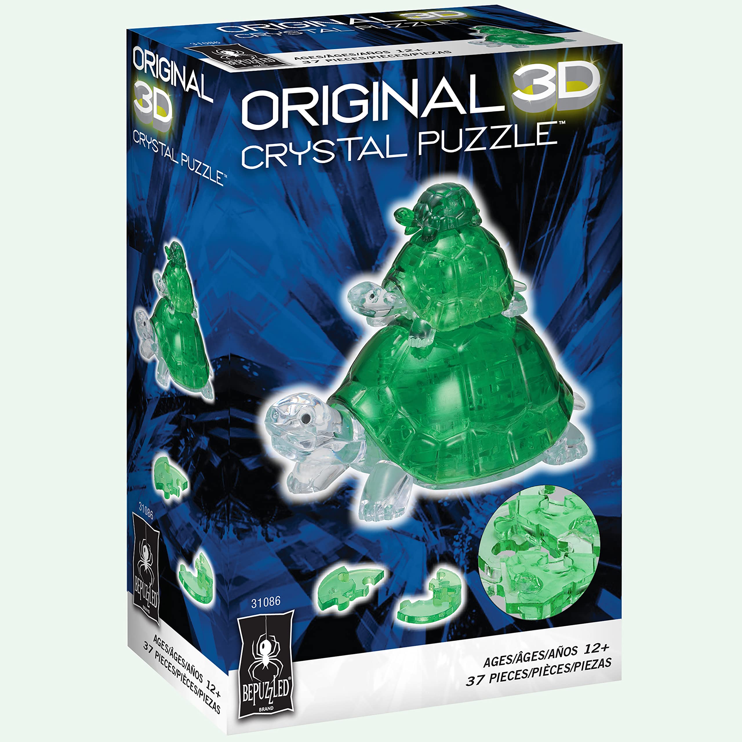 Foto 7 pulgar | Puzle De Cristal 3d Bepuzzled Turtles Green Age 12+ - Venta Internacional.