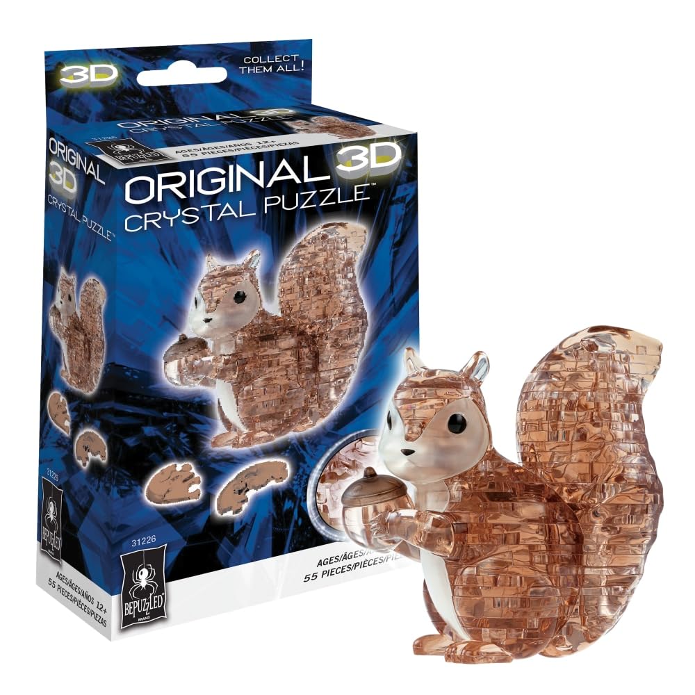 Foto 2 pulgar | Puzzle De Cristal 3d Bepuzzled Squirrel Original Para Mayores De 12 Años - Venta Internacional.