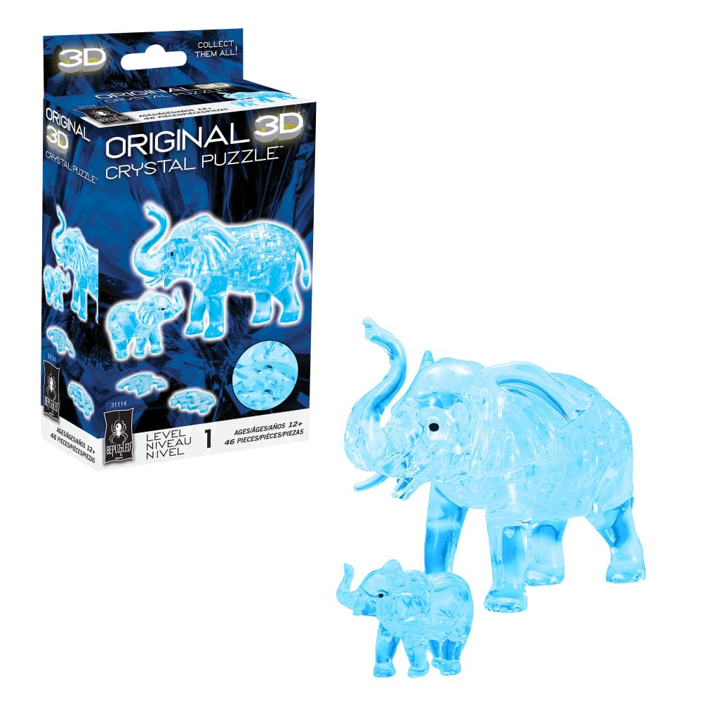 Foto 2 pulgar | Puzzle 3d Crystal Bepuzzled Elefante Y Bebé A Partir De 12 Años - Venta Internacional.