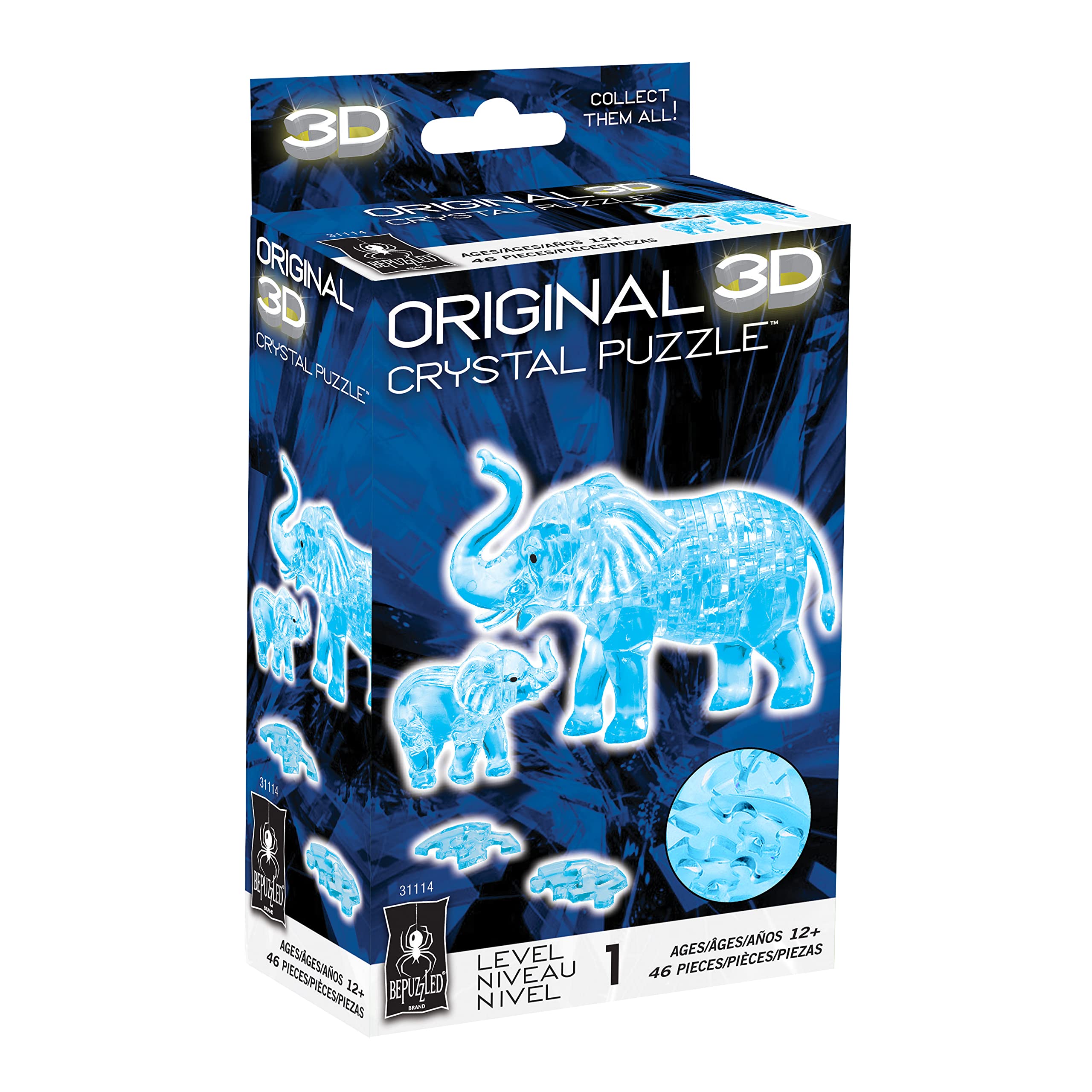 Foto 7 pulgar | Puzzle 3d Crystal Bepuzzled Elefante Y Bebé A Partir De 12 Años - Venta Internacional.