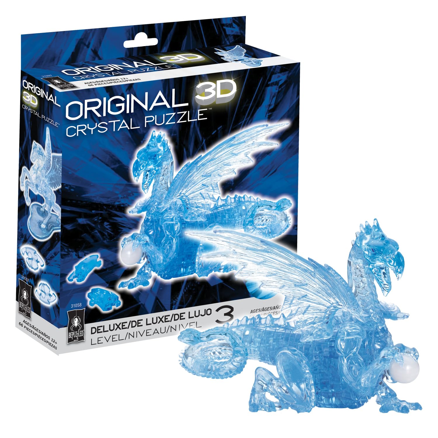 Puzzle De Cristal 3d Bepuzzled Dragon Deluxe Original - Venta Internacional.