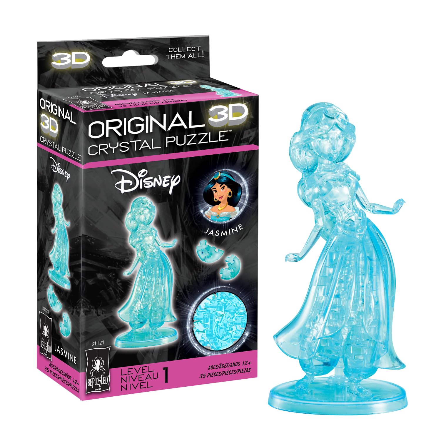 Foto 2 pulgar | Puzzle De Cristal 3d Bepuzzled Disney Princess Jasmine - Venta Internacional.
