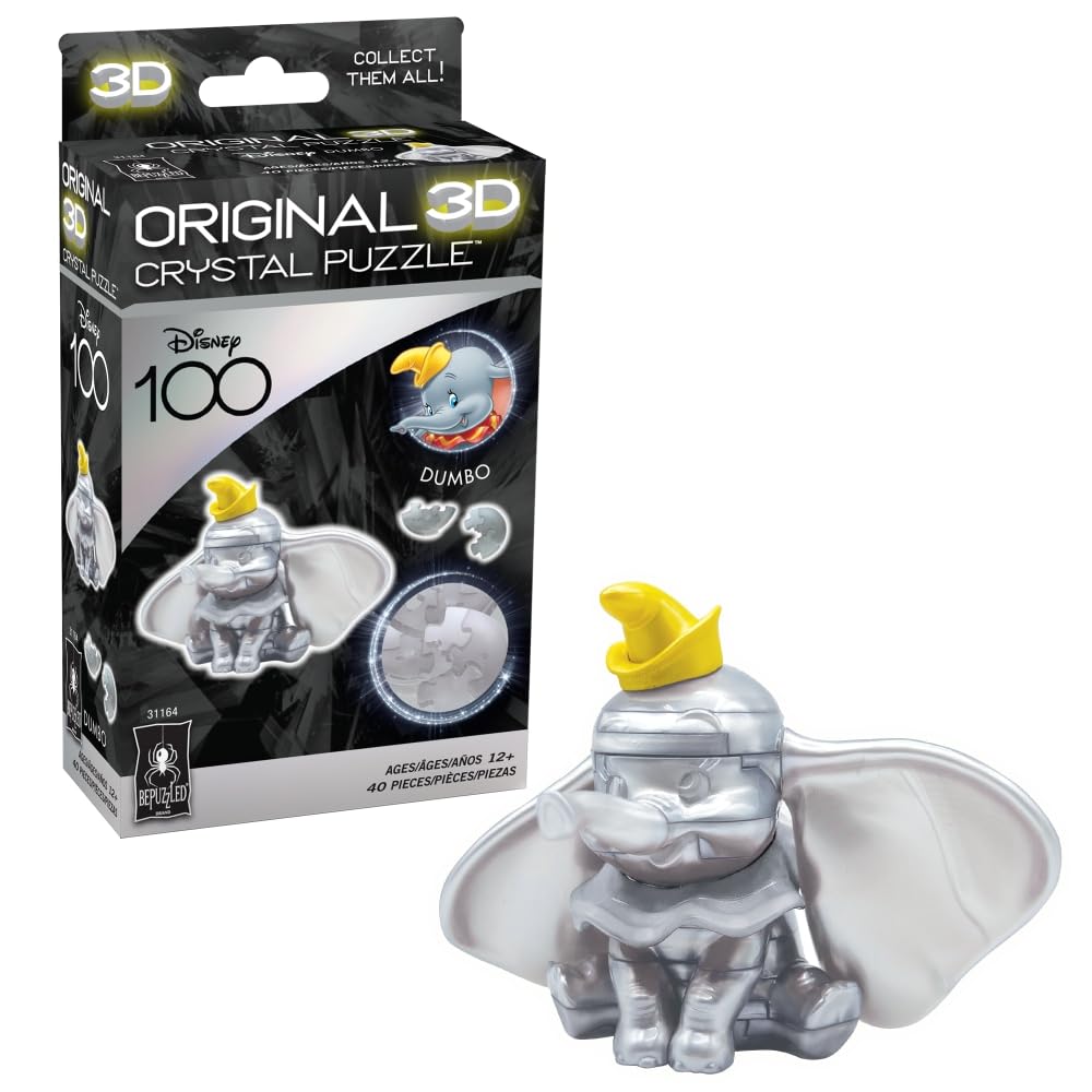 Foto 2 pulgar | Puzzle De Cristal 3d Bepuzzled Disney Platinum Dumbo Original - Venta Internacional.