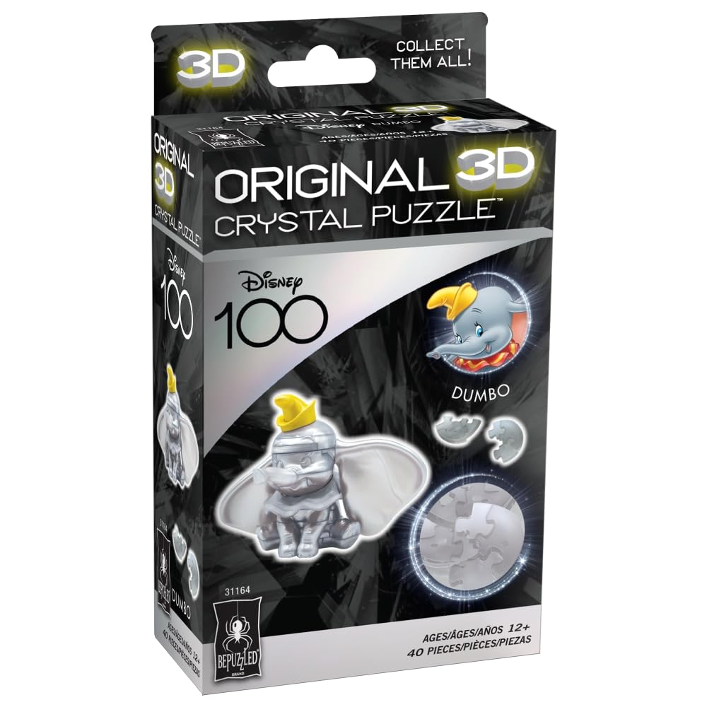 Foto 4 pulgar | Puzzle De Cristal 3d Bepuzzled Disney Platinum Dumbo Original - Venta Internacional.