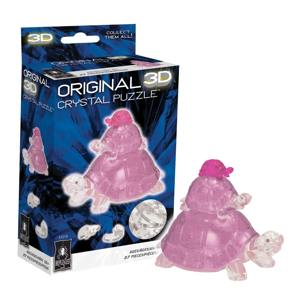 Foto 2 pulgar | Puzzle De Cristal 3d Bepuzzled Turtles Standard Original Pink - Venta Internacional.