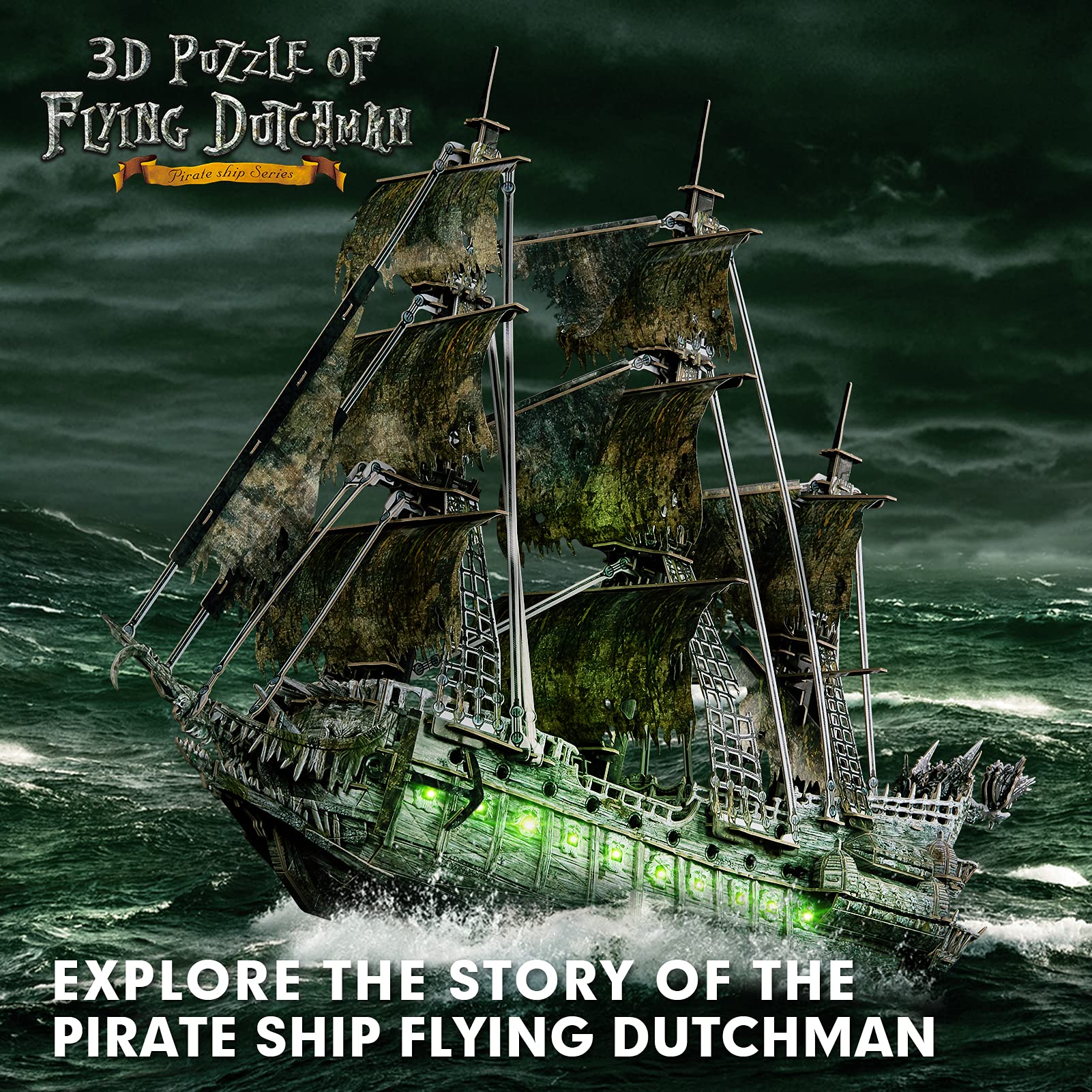 Foto 2 | Puzle 3D CubicFun Green Led Flying Dutchman 360 Piezas - Venta Internacional