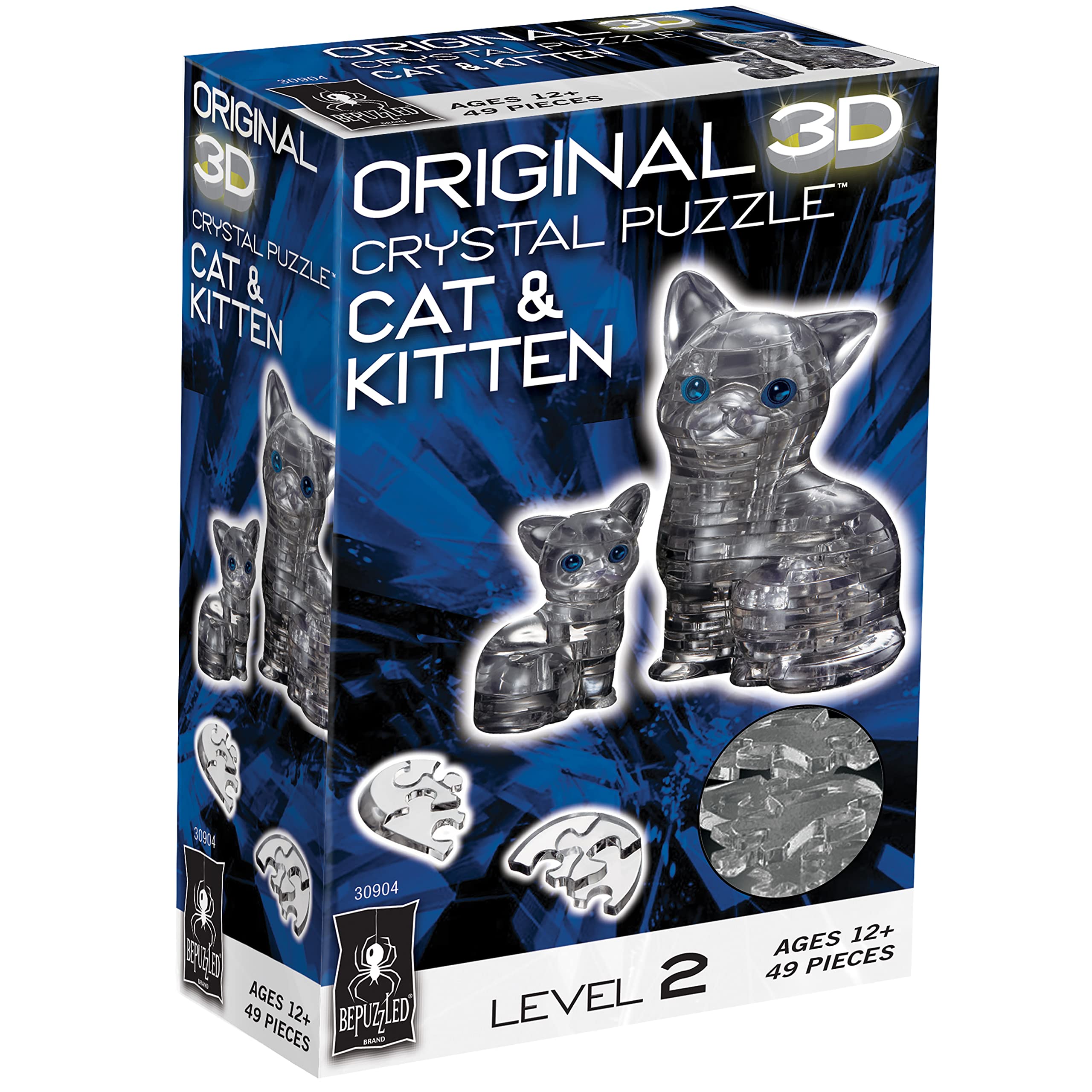 Foto 7 pulgar | Puzzle De Cristal 3d Bepuzzled Cat & Kitten Original Para Mayores De 12 Años - Venta Internacional.