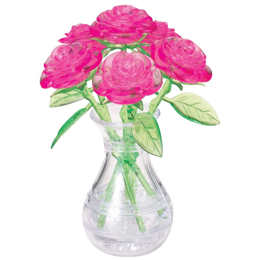 Foto 3 pulgar | Puzzle De Cristal 3d Bepuzzled Roses In Jarrón Pink Age 12+ - Venta Internacional.