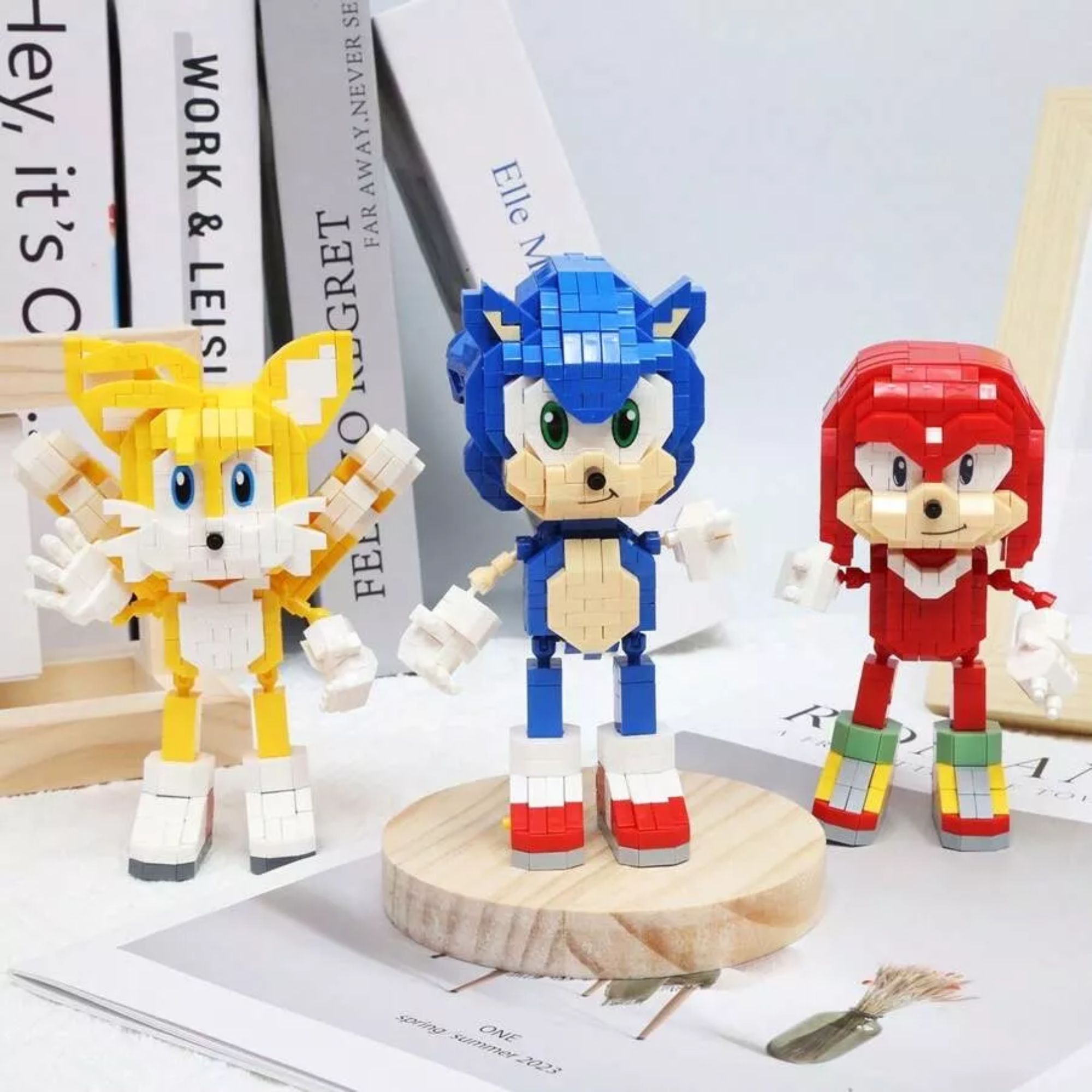 Foto 6 pulgar | Sonic The Hedgehog Set Bloques Armables 3d Tails Knuckles Rompecabezas Figura Armable Knucles