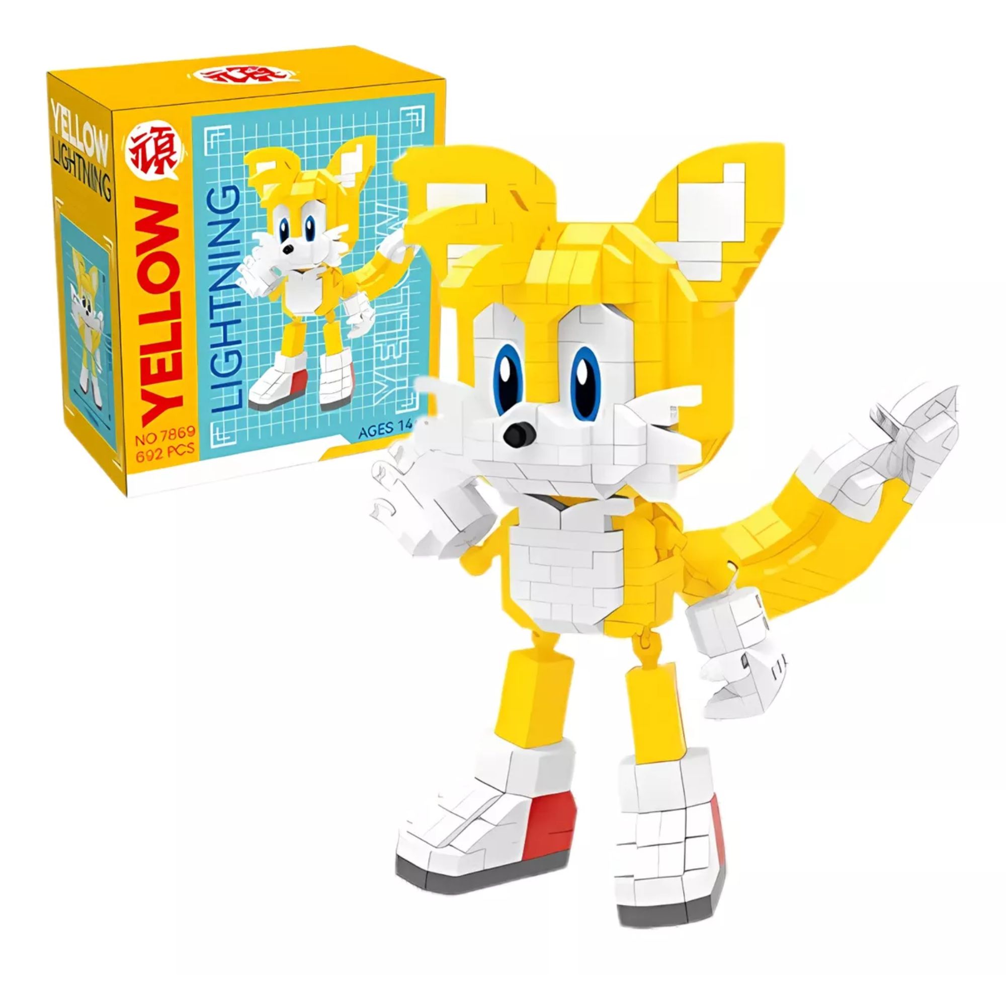 Sonic The Hedgehog Set Bloques Armables 3d Tails Knuckles Rompecabezas Figura Armable Trails