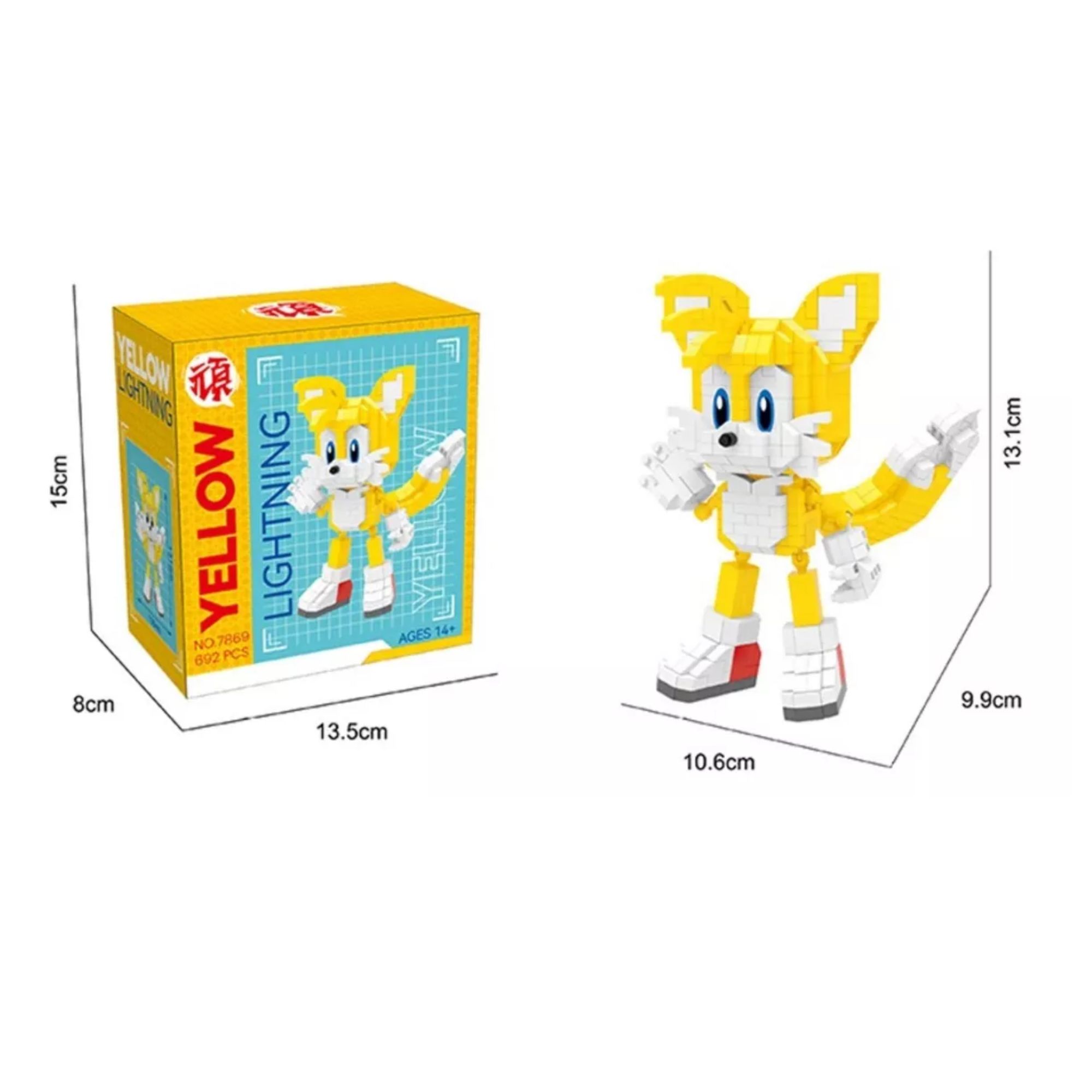 Foto 2 | Sonic The Hedgehog Set Bloques Armables 3d Tails Knuckles Rompecabezas Figura Armable Trails