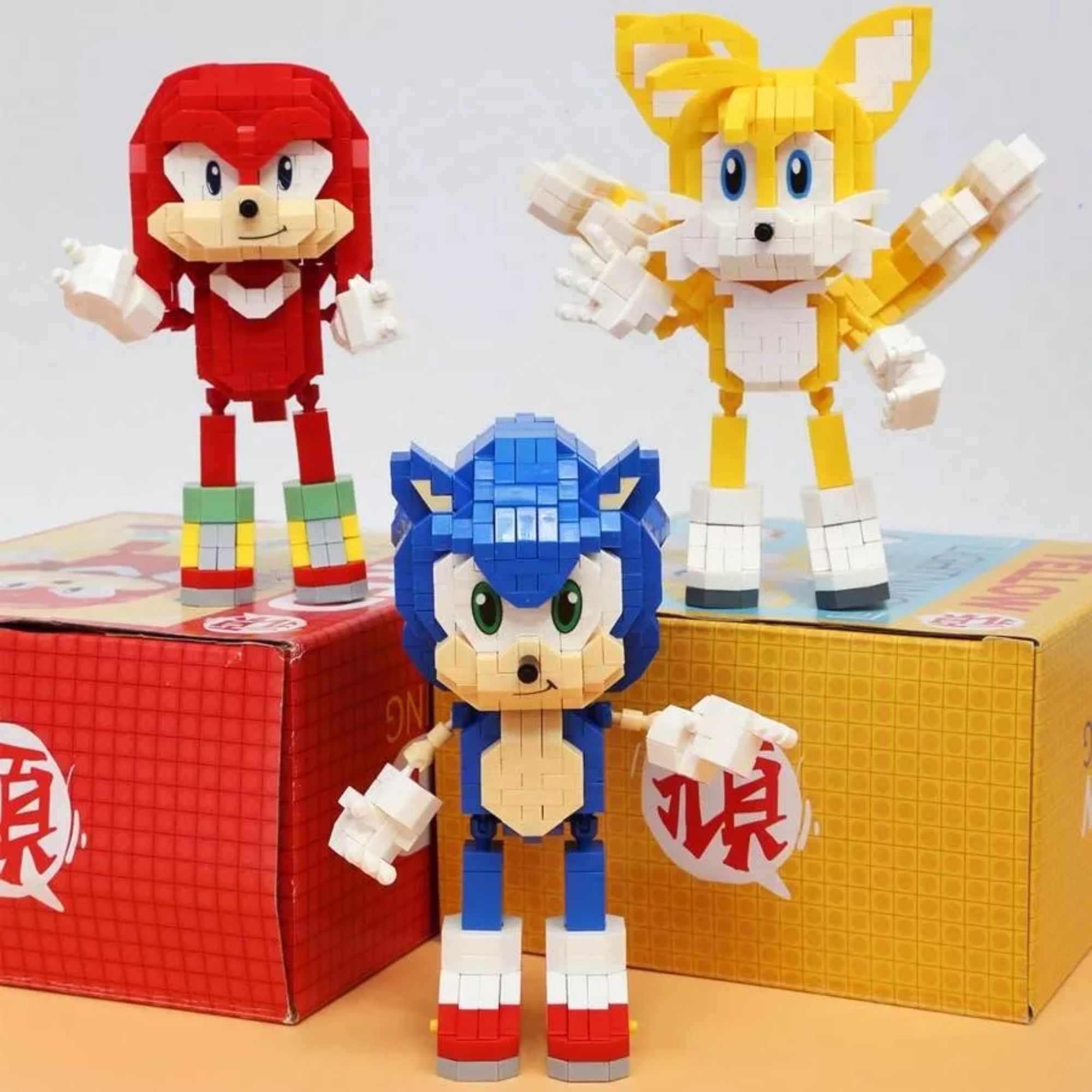 Foto 5 pulgar | Sonic The Hedgehog Set Bloques Armables 3d Tails Knuckles Rompecabezas Figura Armable Trails