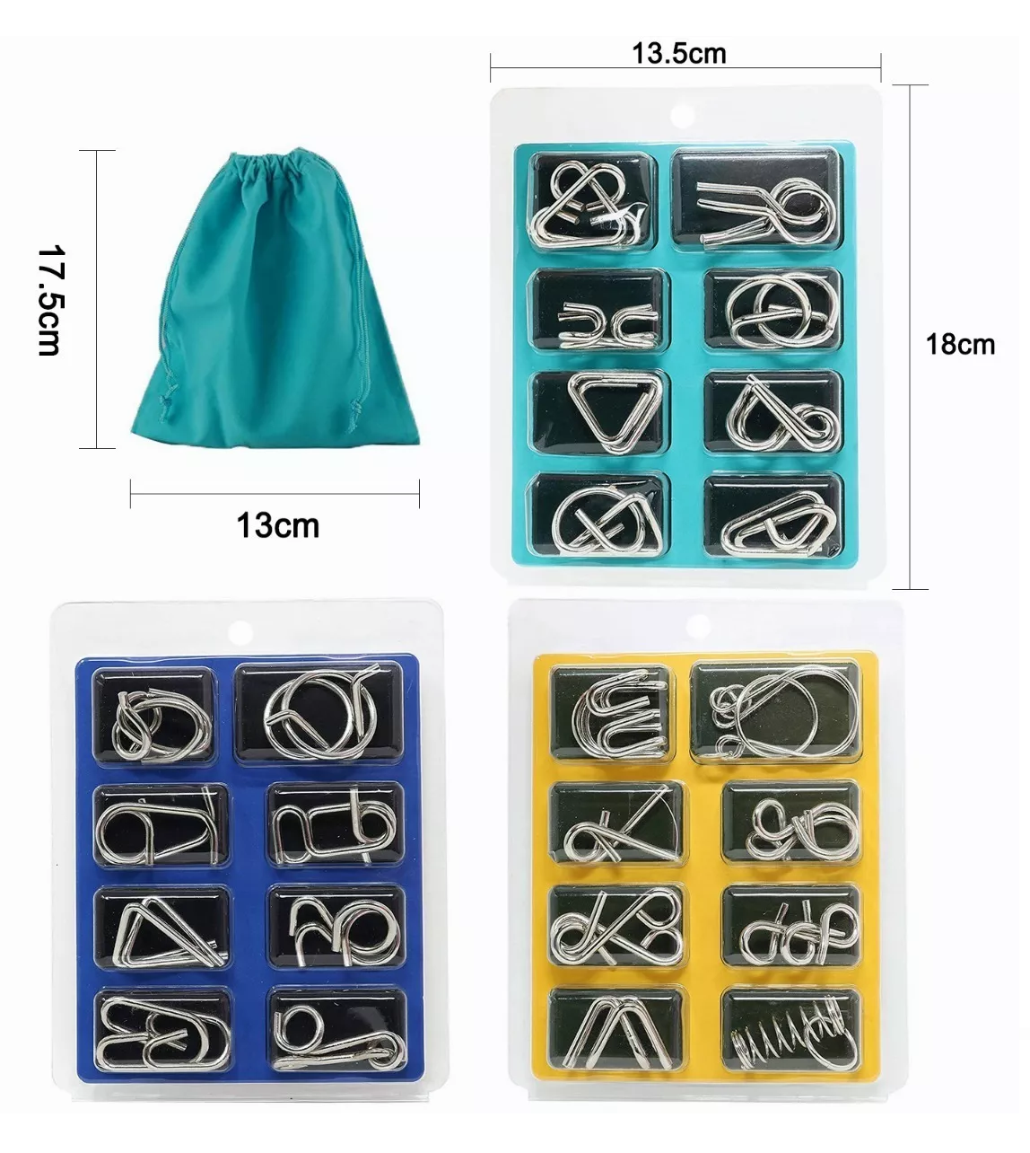 Foto 5 pulgar | Rompecabezas de Alambre de Metal Educativo 24 Piezas Plata para Niños