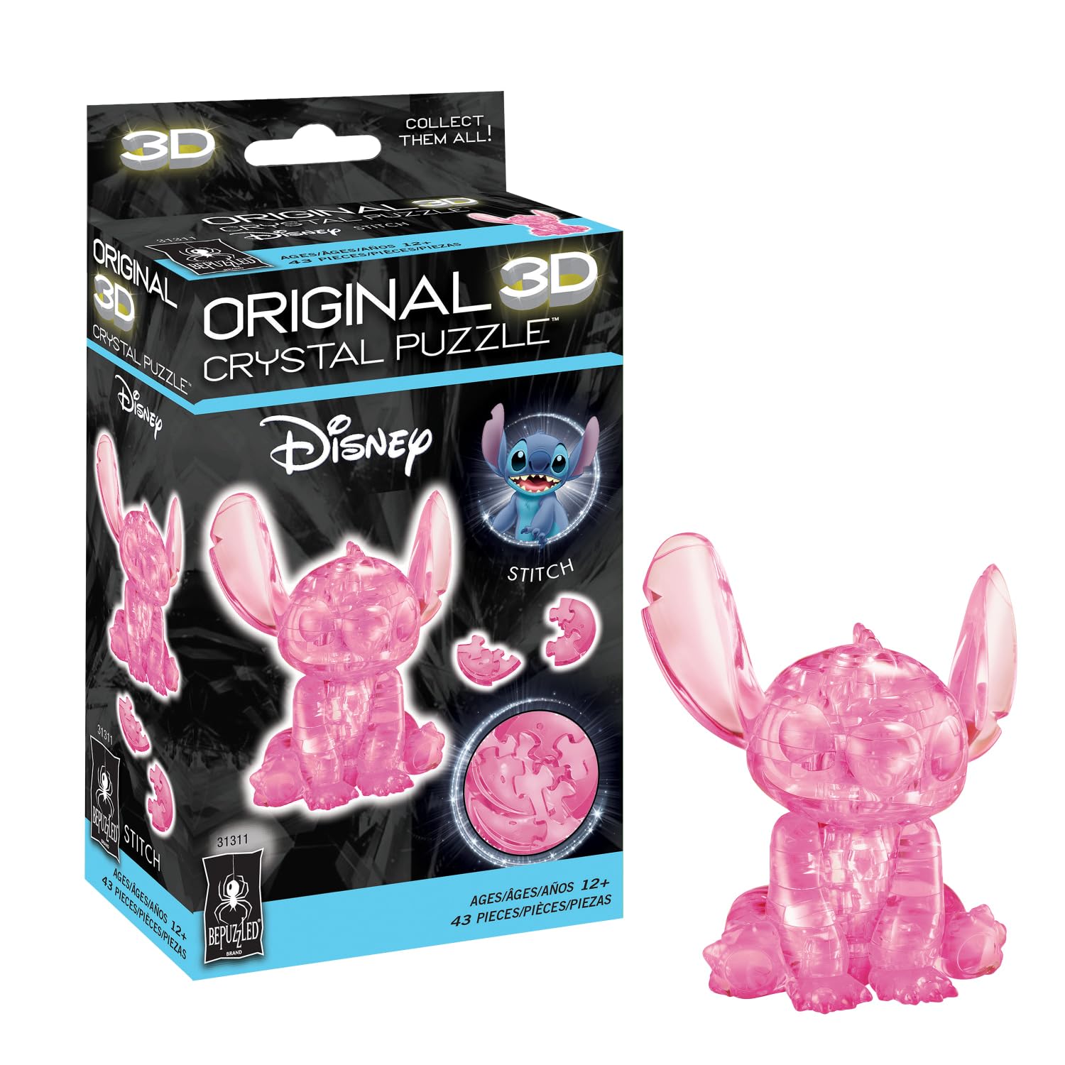 Foto 2 pulgar | Puzzle De Cristal 3d Bepuzzled Disney Stitch Original - Venta Internacional.