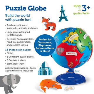 Foto 7 | Puzzle Globe Learning Resources, 14 Piezas, Para Niños De Más De 3 Años - Venta Internacional.