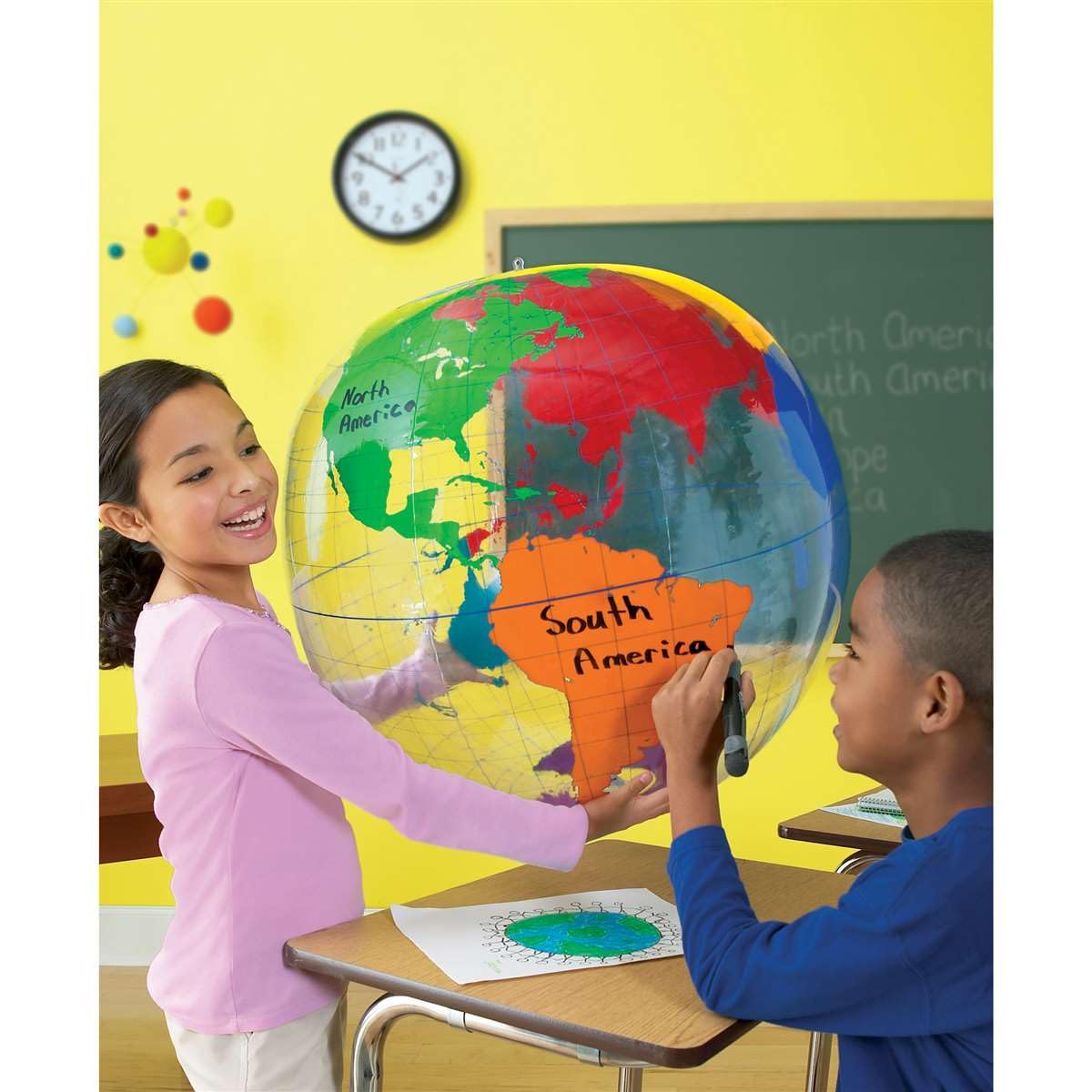 Foto 3 pulgar | Etiquetado Inflable Globe Learning Resources Geography Kids - Venta Internacional.