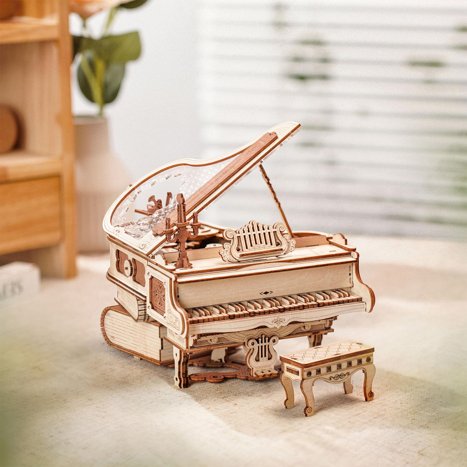 Foto 7 pulgar | Caja De Música Mecánica Rowood Magic Piano Model 3d Puzzle - Venta Internacional.