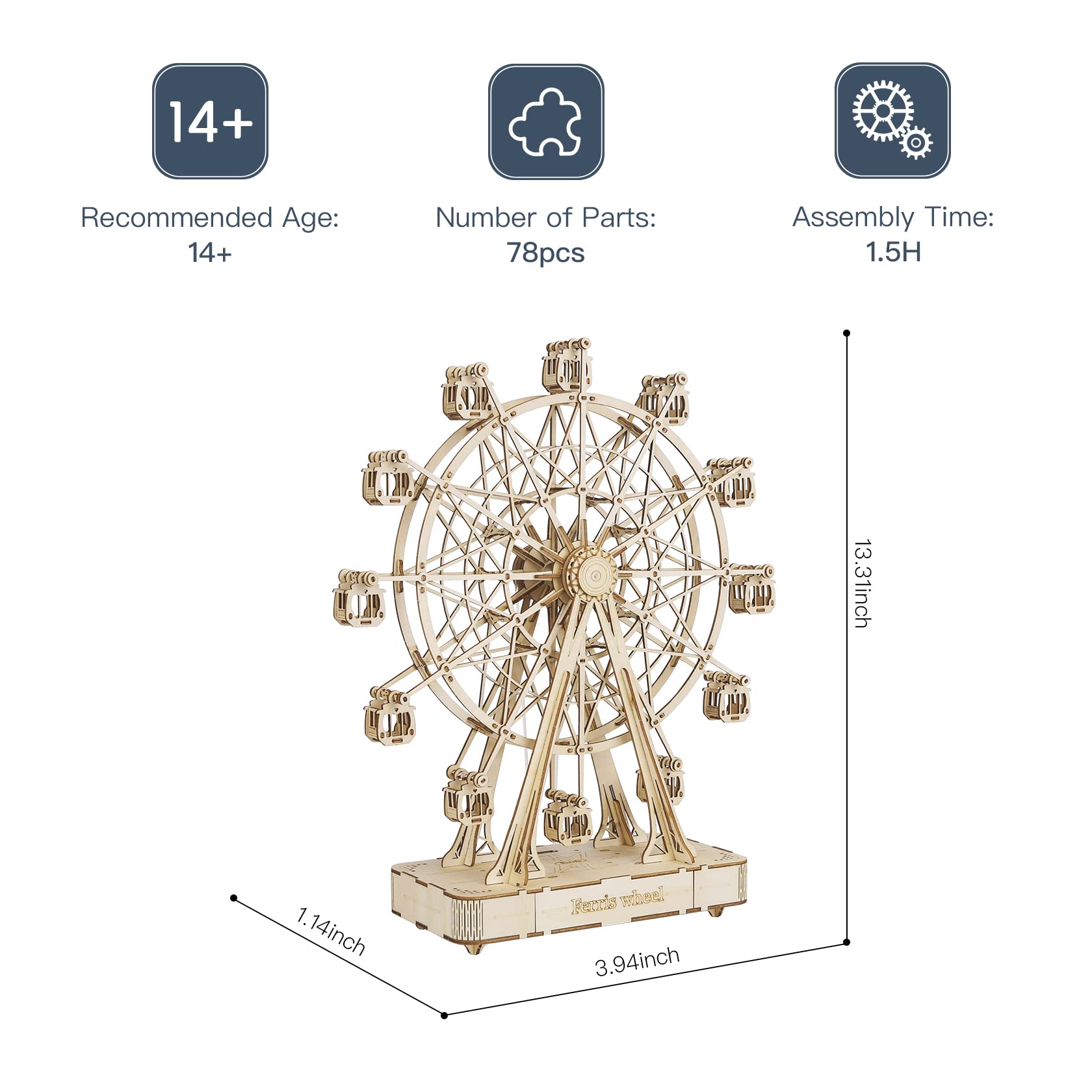 Foto 7 pulgar | Puzzle 3d Ferris Wheel Rowood Rowood 232 Piezas Para Adultos - Venta Internacional.