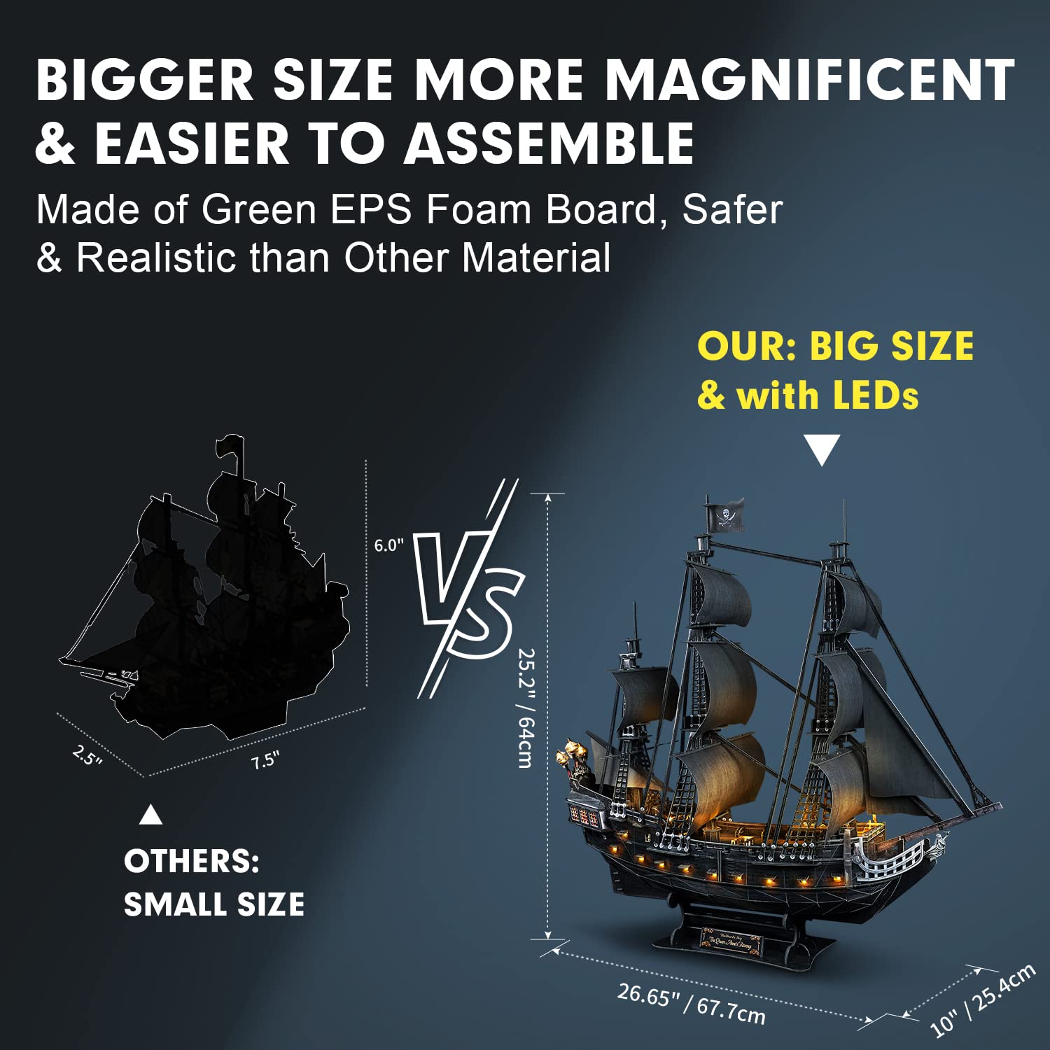 Foto 4 pulgar | Puzzle 3d Cubicfun Queen Anne's Revenge Pirate Ship 340 Piezas - Venta Internacional.