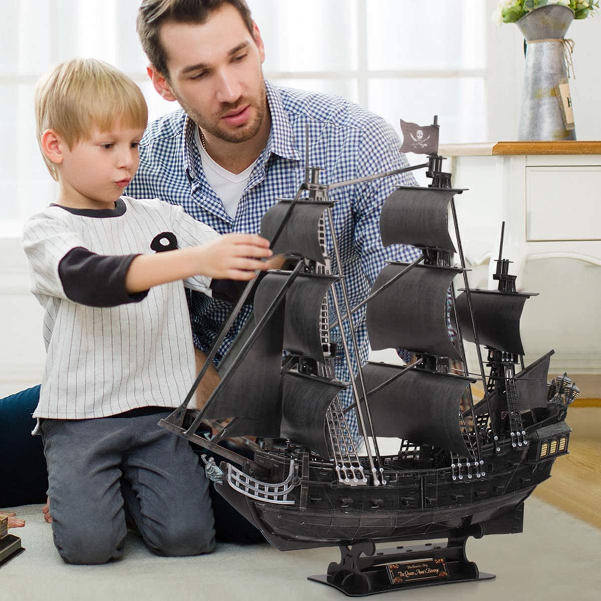 Foto 5 pulgar | Puzzle 3d Cubicfun Queen Anne's Revenge Pirate Ship 340 Piezas - Venta Internacional.