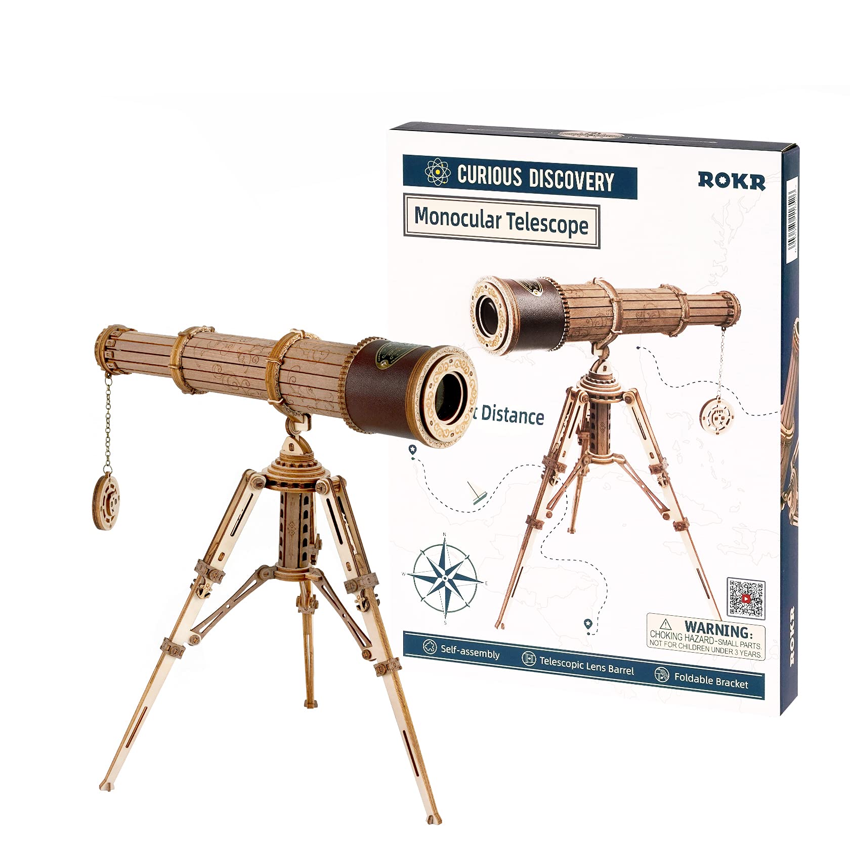 Foto 2 pulgar | Puzzle 3d Del Telescopio Monocular De Madera Rokr Modelo St004 - Venta Internacional.