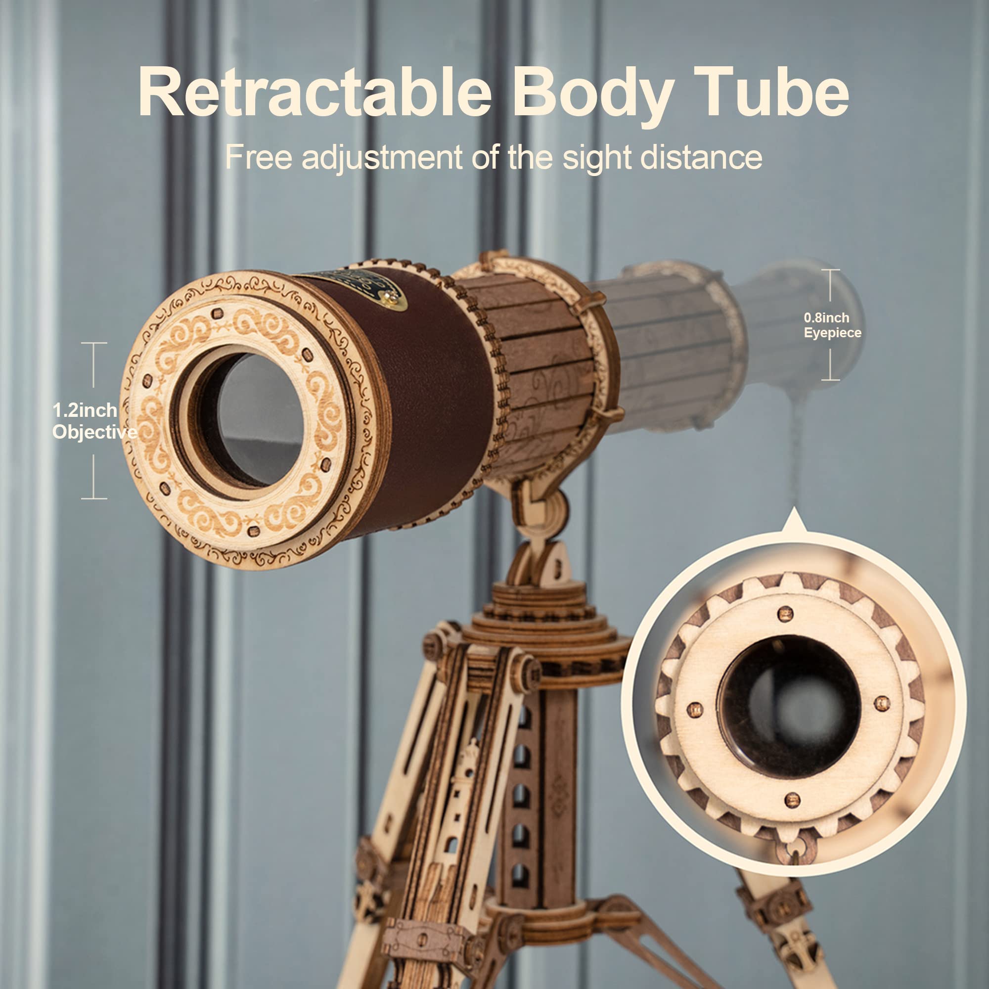 Foto 4 pulgar | Puzzle 3d Del Telescopio Monocular De Madera Rokr Modelo St004 - Venta Internacional.