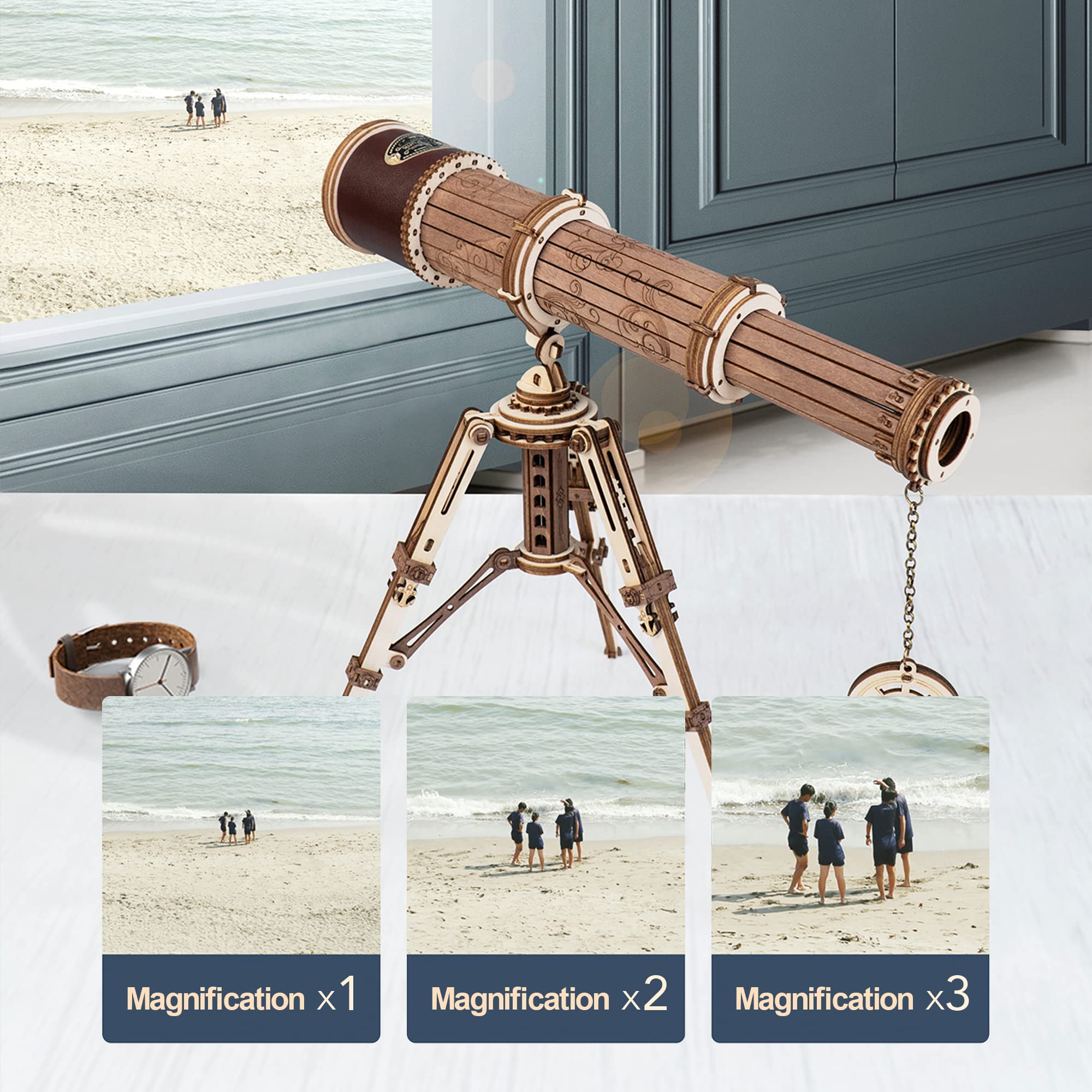 Foto 4 | Puzzle 3d Del Telescopio Monocular De Madera Rokr Modelo St004 - Venta Internacional.