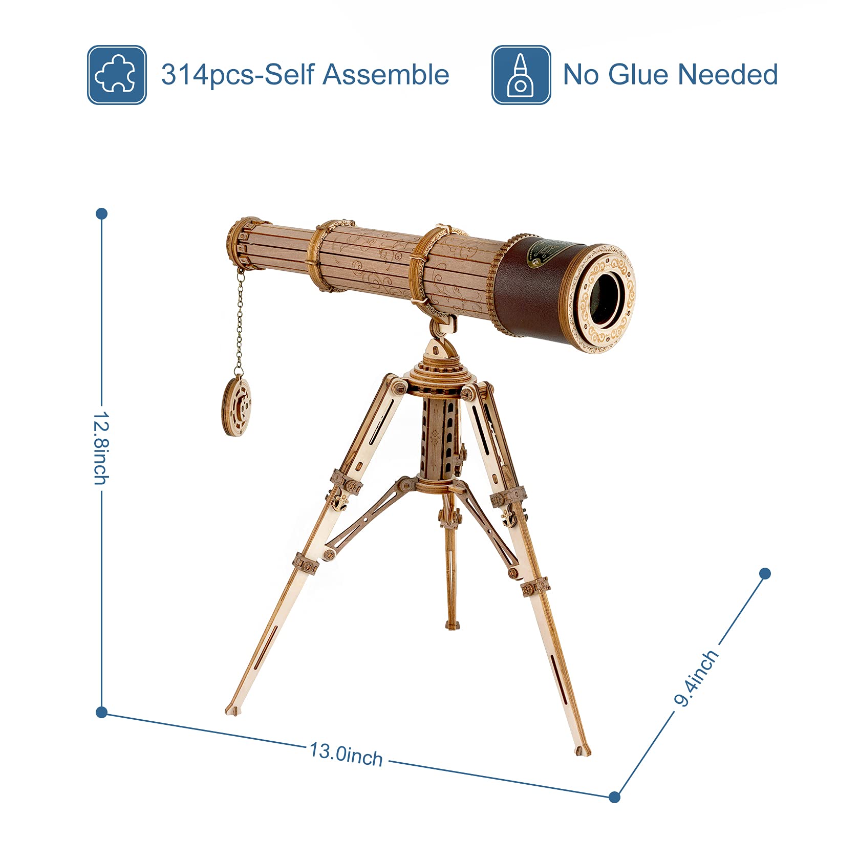 Foto 6 | Puzzle 3d Del Telescopio Monocular De Madera Rokr Modelo St004 - Venta Internacional.