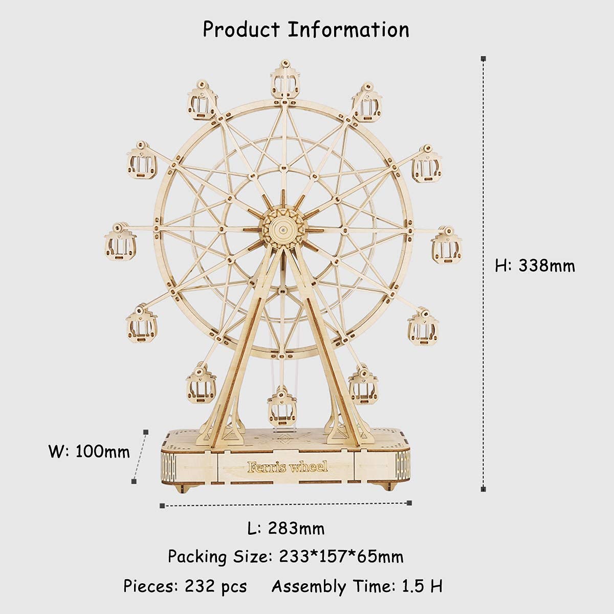 Foto 5 | Caja De Música Puzzle De Madera Rolife Machinarium Ferris Wheel - Venta Internacional.