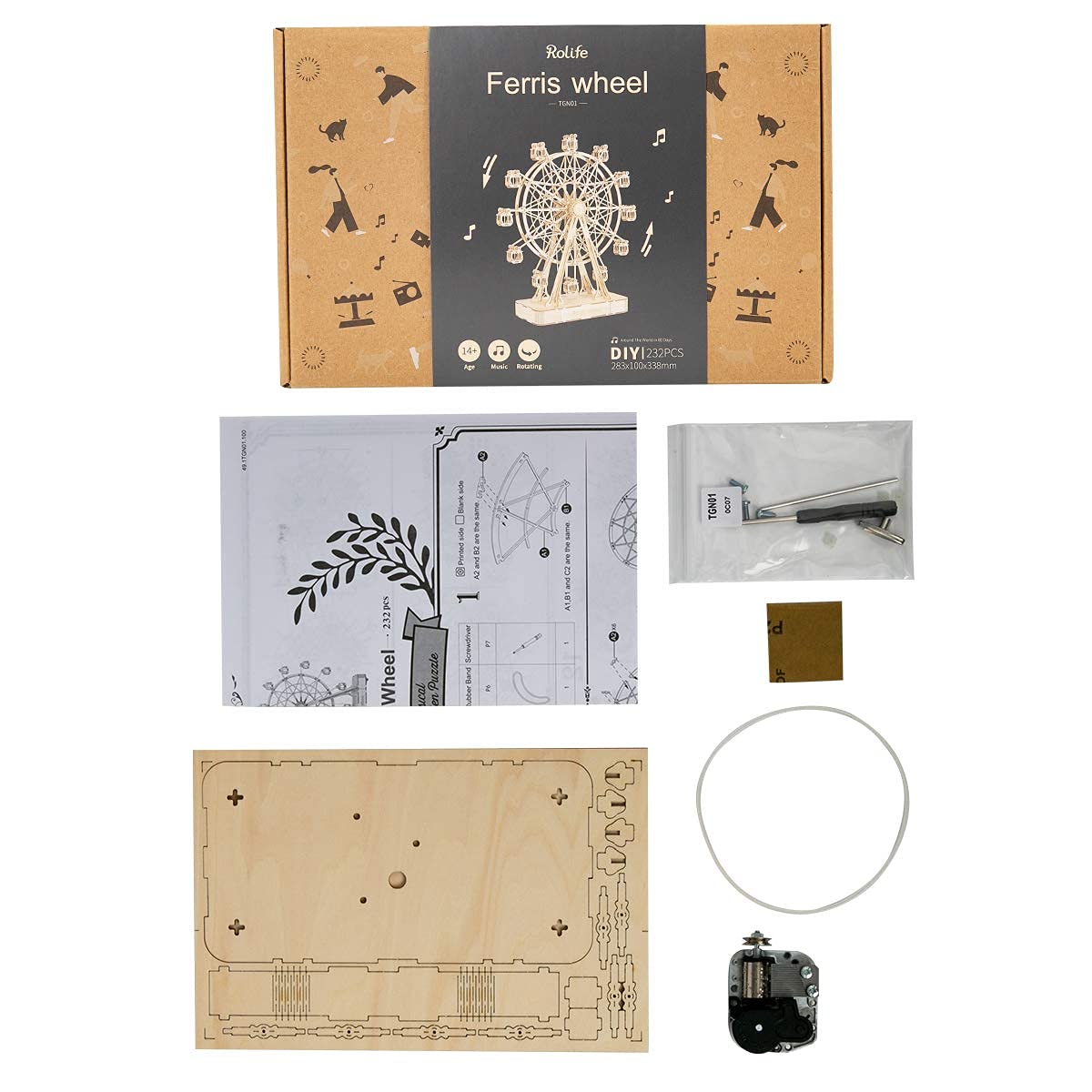 Foto 6 | Caja De Música Puzzle De Madera Rolife Machinarium Ferris Wheel - Venta Internacional.