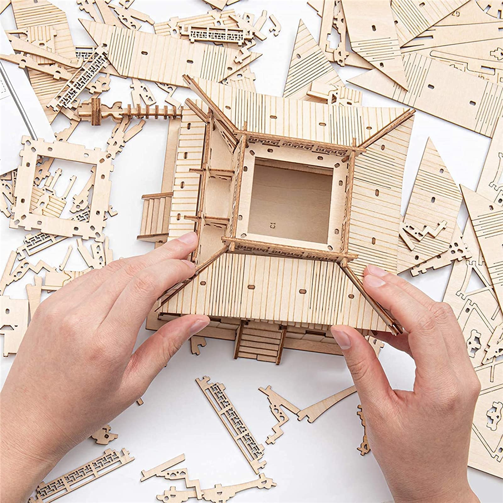 Foto 7 pulgar | Juego De Maquetas De Madera De Pagoda Rowood De Cinco Pisos Con Rompecabezas 3d, 275 Piezas - Venta Internacional.