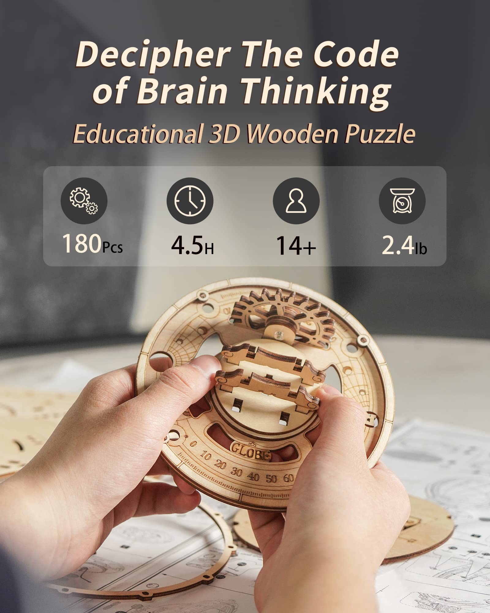 Foto 4 pulgar | Puzzle De Madera 3d Rokr Con Iluminación Led, Modelo St003 - Venta Internacional.