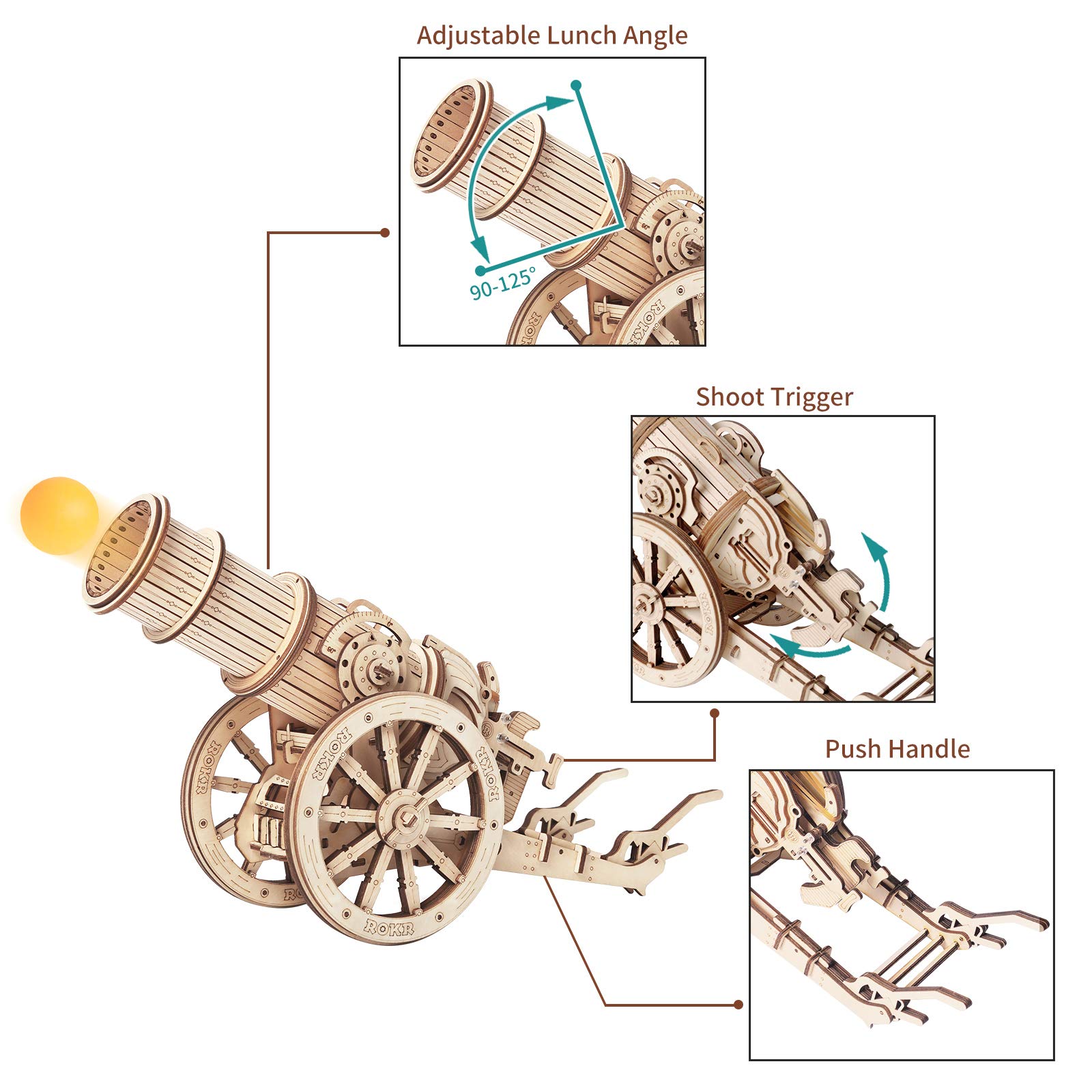 Foto 4 pulgar | Kit De Construcción De Maquetas De Rompecabezas 3d Rokr De Juguete De Catapulta De Madera - Venta Internacional.