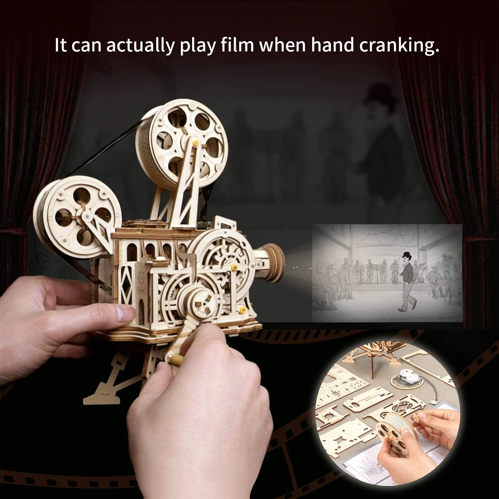 Foto 4 pulgar | Proyector De Películas 3d Rokr Vitascope De Madera, 183 Piezas - Venta Internacional.