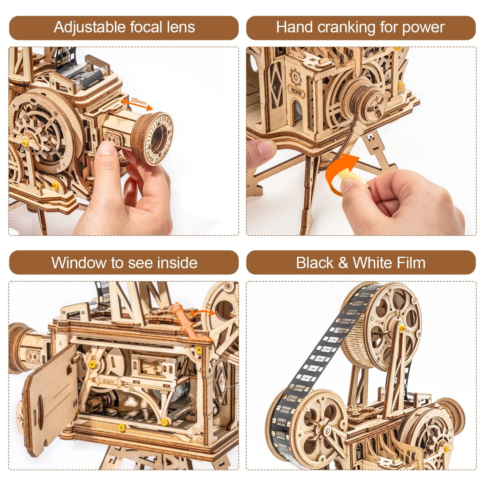Foto 5 pulgar | Proyector De Películas 3d Rokr Vitascope De Madera, 183 Piezas - Venta Internacional.