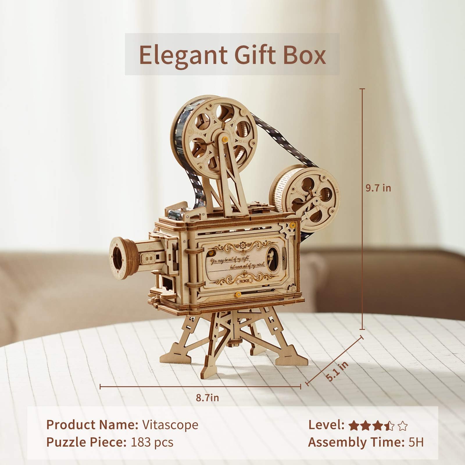 Foto 5 | Proyector De Películas 3d Rokr Vitascope De Madera, 183 Piezas - Venta Internacional.