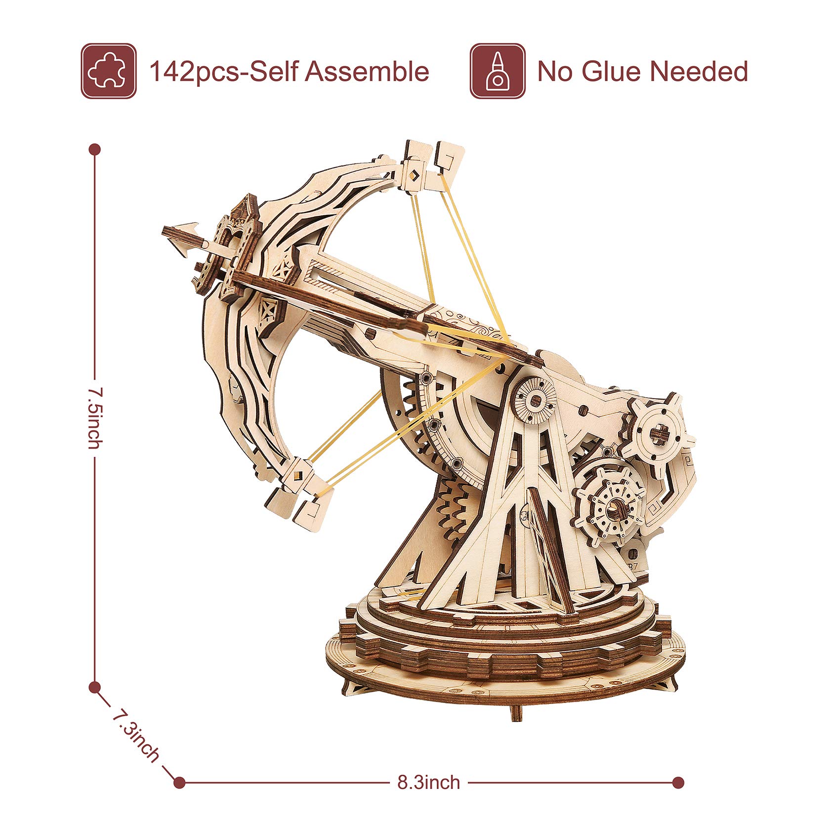 Foto 4 pulgar | Kit De Maquetas De Rompecabezas De Madera 3d Catapult Mechanical Rowood - Venta Internacional.