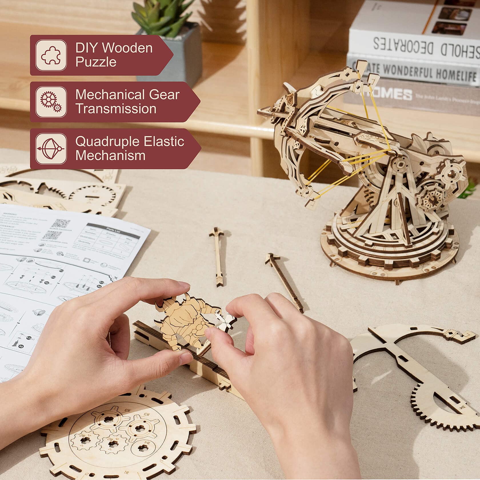 Foto 5 | Kit De Rompecabezas 3d Rokr De Madera Para Adultos, Modelo Ballista Launcher - Venta Internacional.