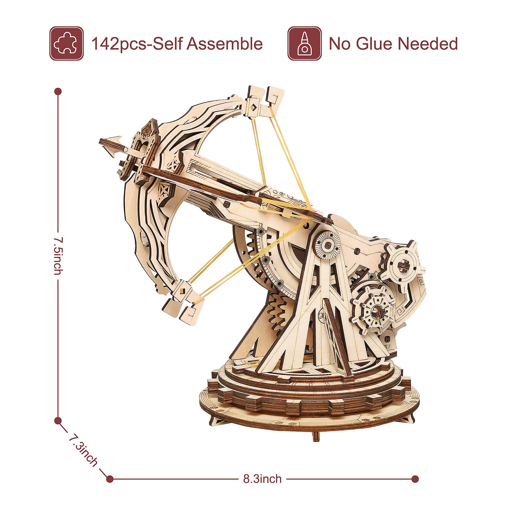 Foto 7 | Kit De Rompecabezas 3d Rokr De Madera Para Adultos, Modelo Ballista Launcher - Venta Internacional.
