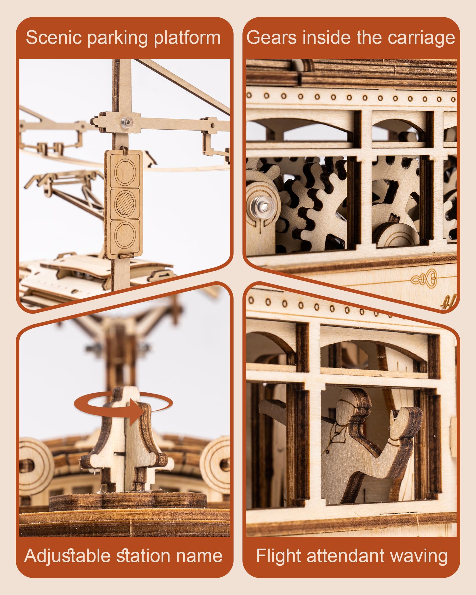 Foto 4 pulgar | Kit De Rompecabezas De Madera Rokr Classic City Tram, Maqueta De Coche Para Adultos - Venta Internacional.