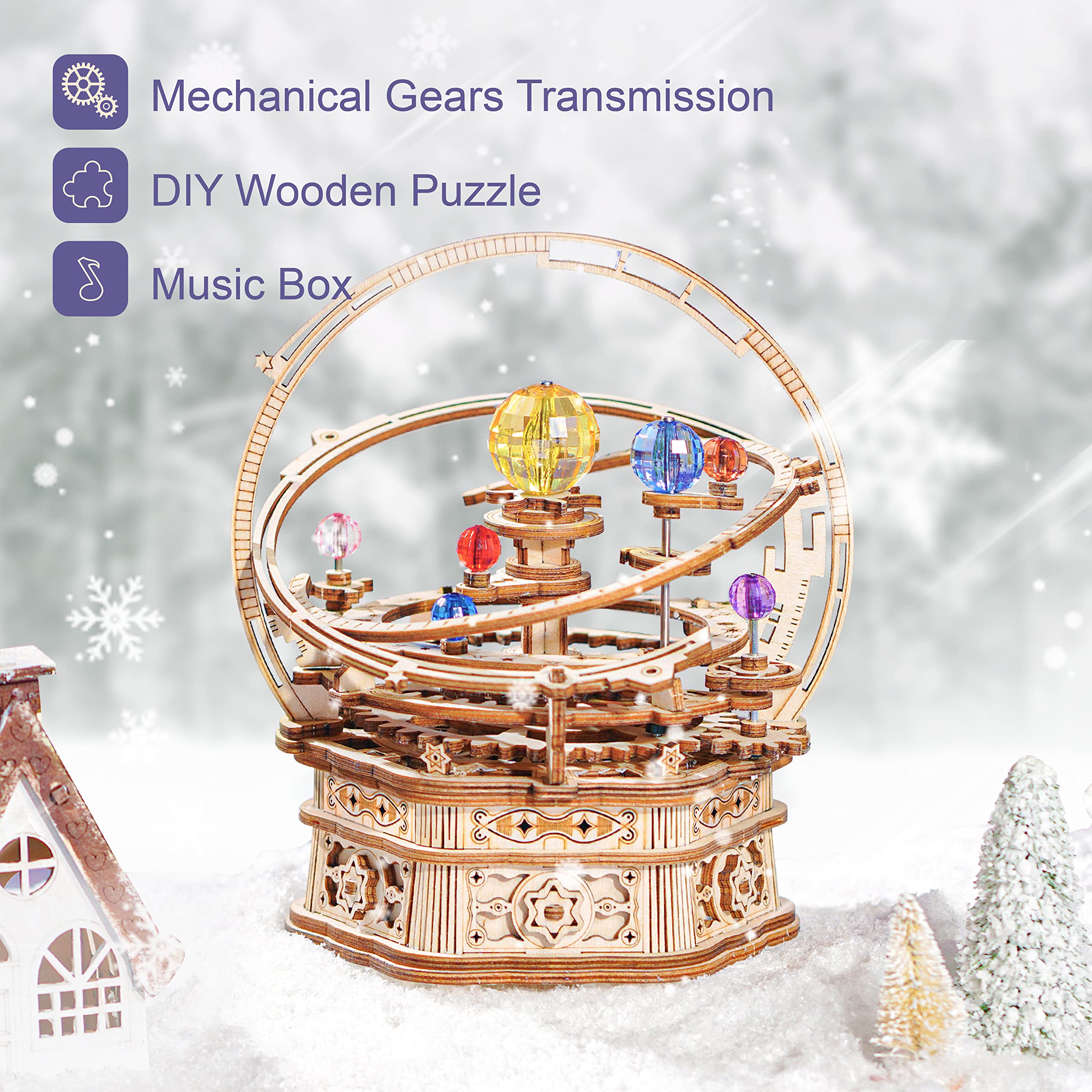 Foto 3 pulgar | Music Box Puzzle 3d Rowood Starry Night Para Adultos Y Adolescentes - Venta Internacional.