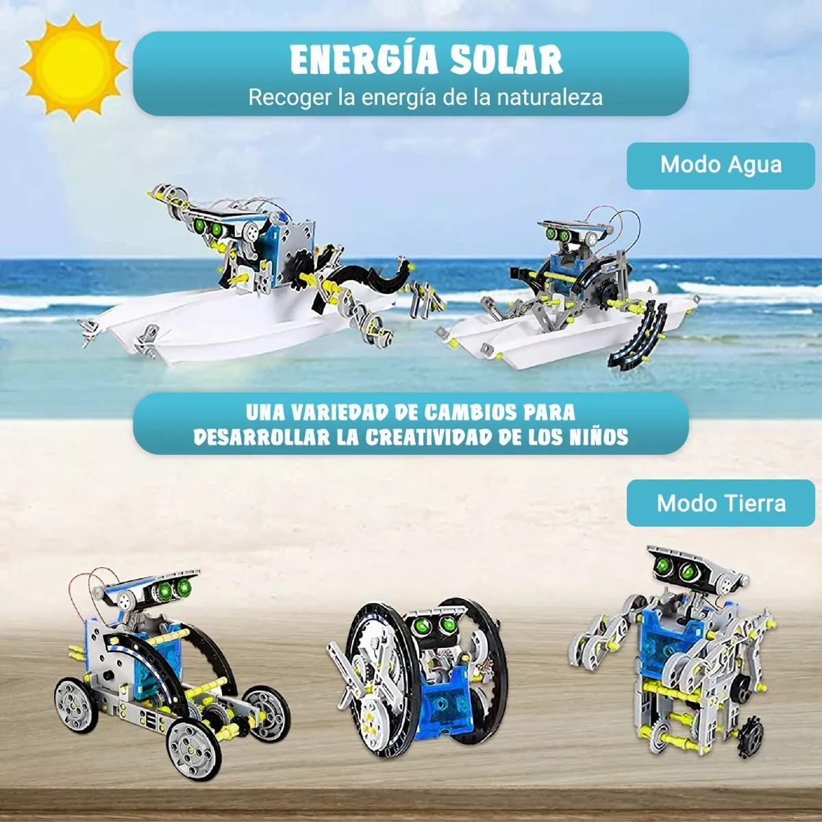 Foto 4 pulgar | Juguete Educativo Robot Solar